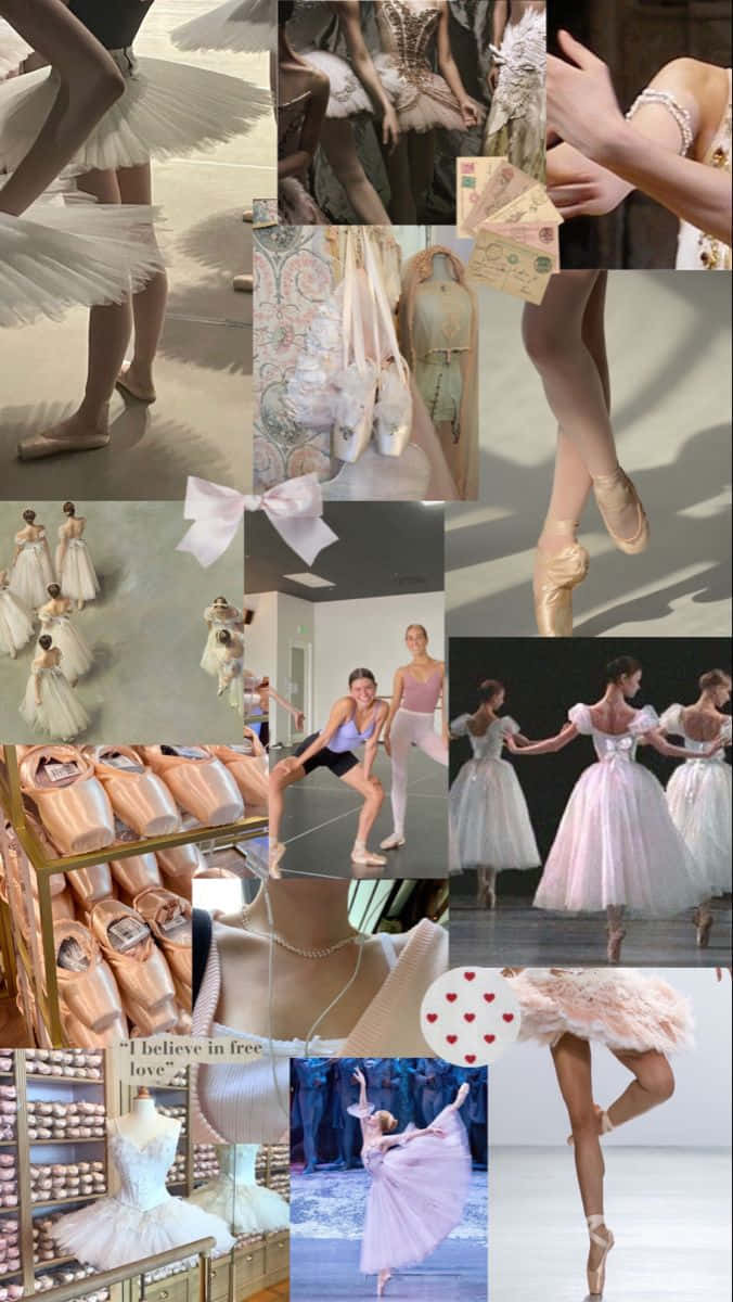 ballet, pink tutus, pointe shoes, SD Phone Wallpaper