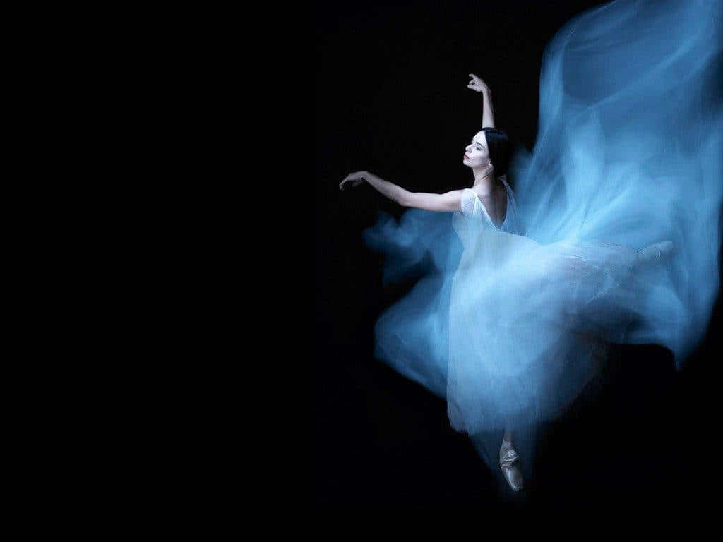 ethereal ballet dancer, white tutu, black void, SD Desktop Wallpaper