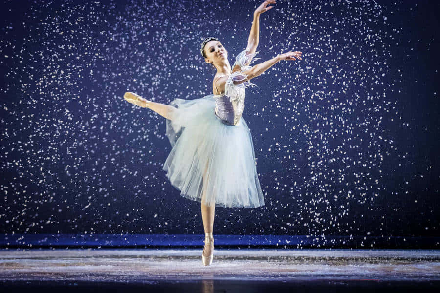 elegant ballet dancer, snowflake performance, white tutu, SD Desktop Wallpaper