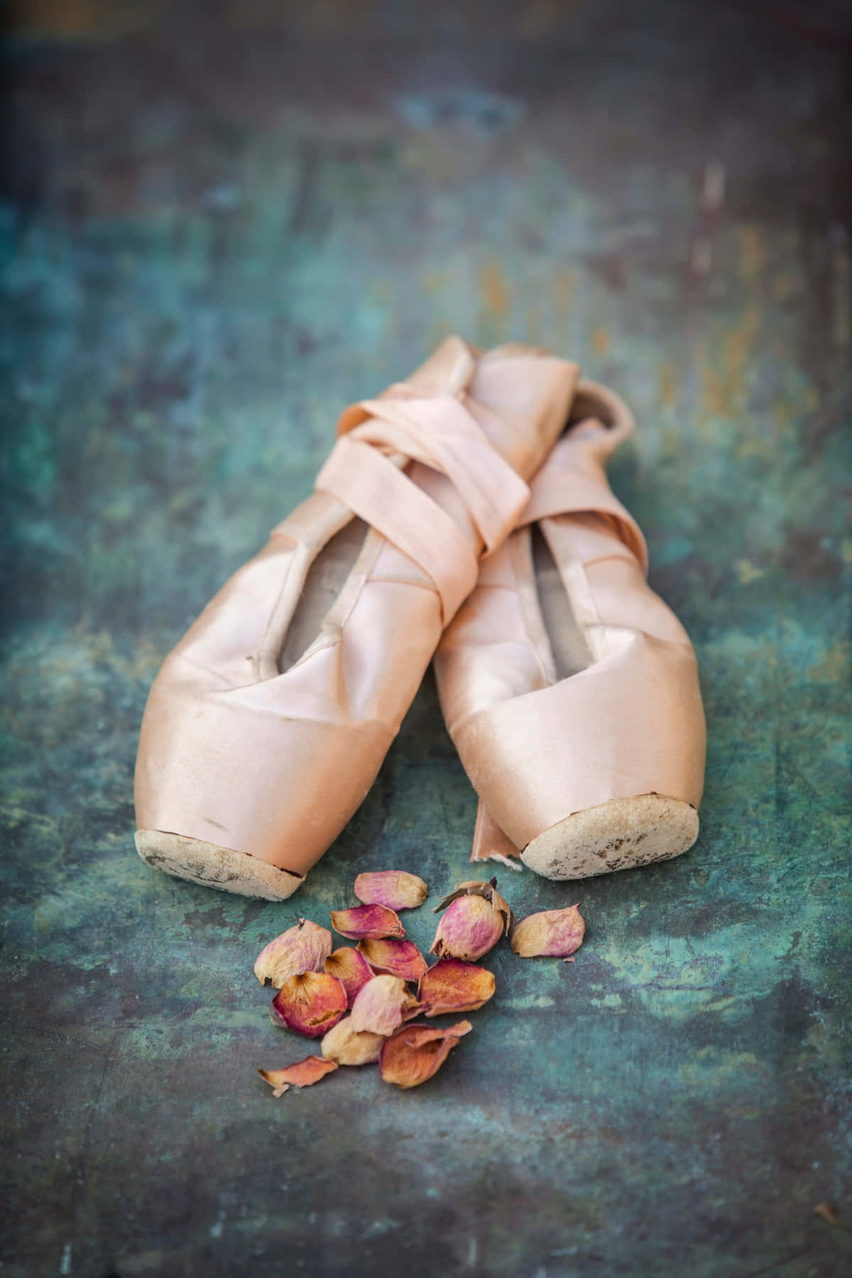 pointe shoes, folded straps, pink ballet slippers, HD Phone Wallpaper