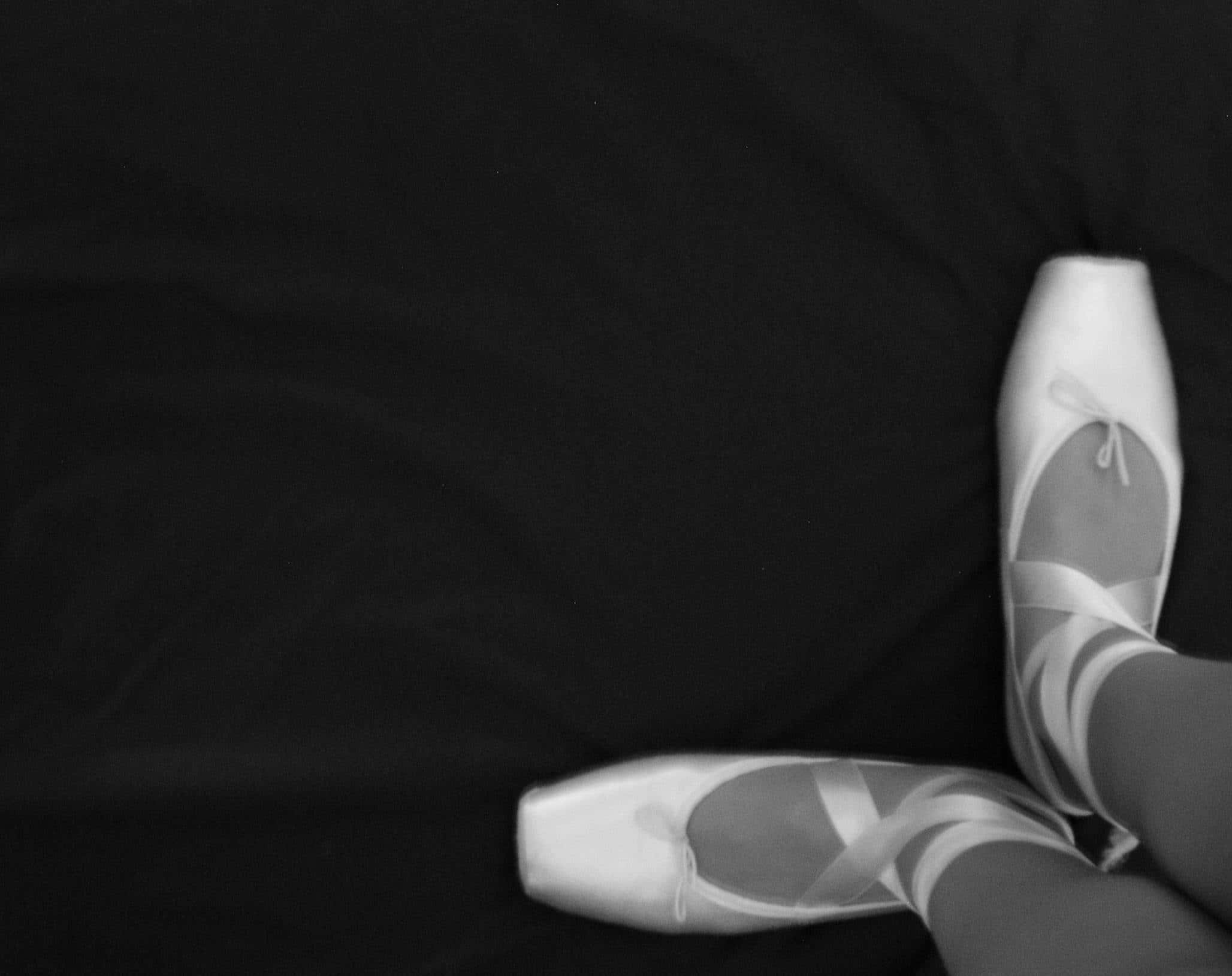black and white pointe shoes, white ballet pointe shoes, dark textured fabric, Full HD Desktop Wallpaper