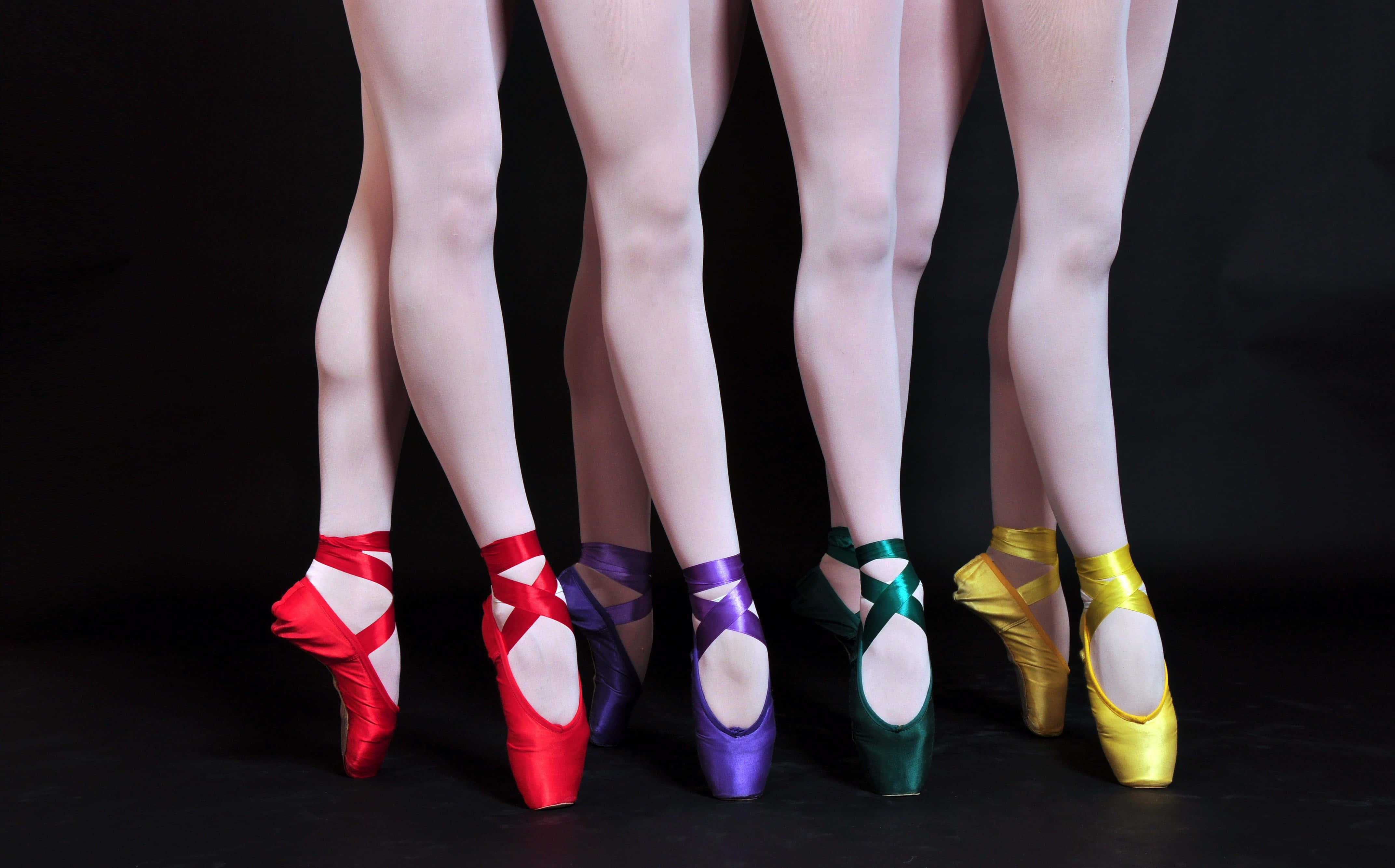 ballet pointe shoes, red, purple, 4K Desktop Wallpaper