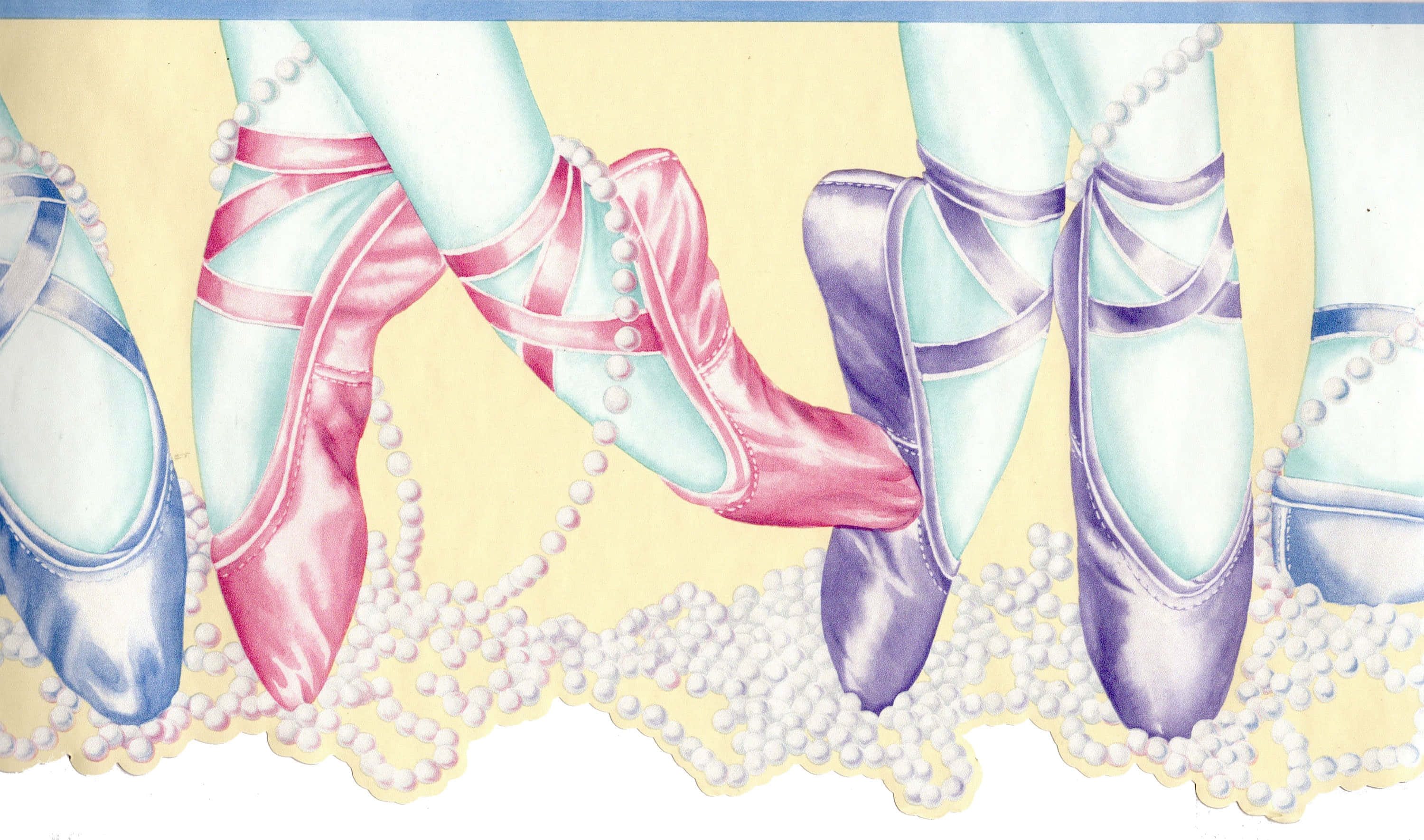 purple pink pointe shoes, pink purple and blue, bed of pearls, 2K Desktop Wallpaper