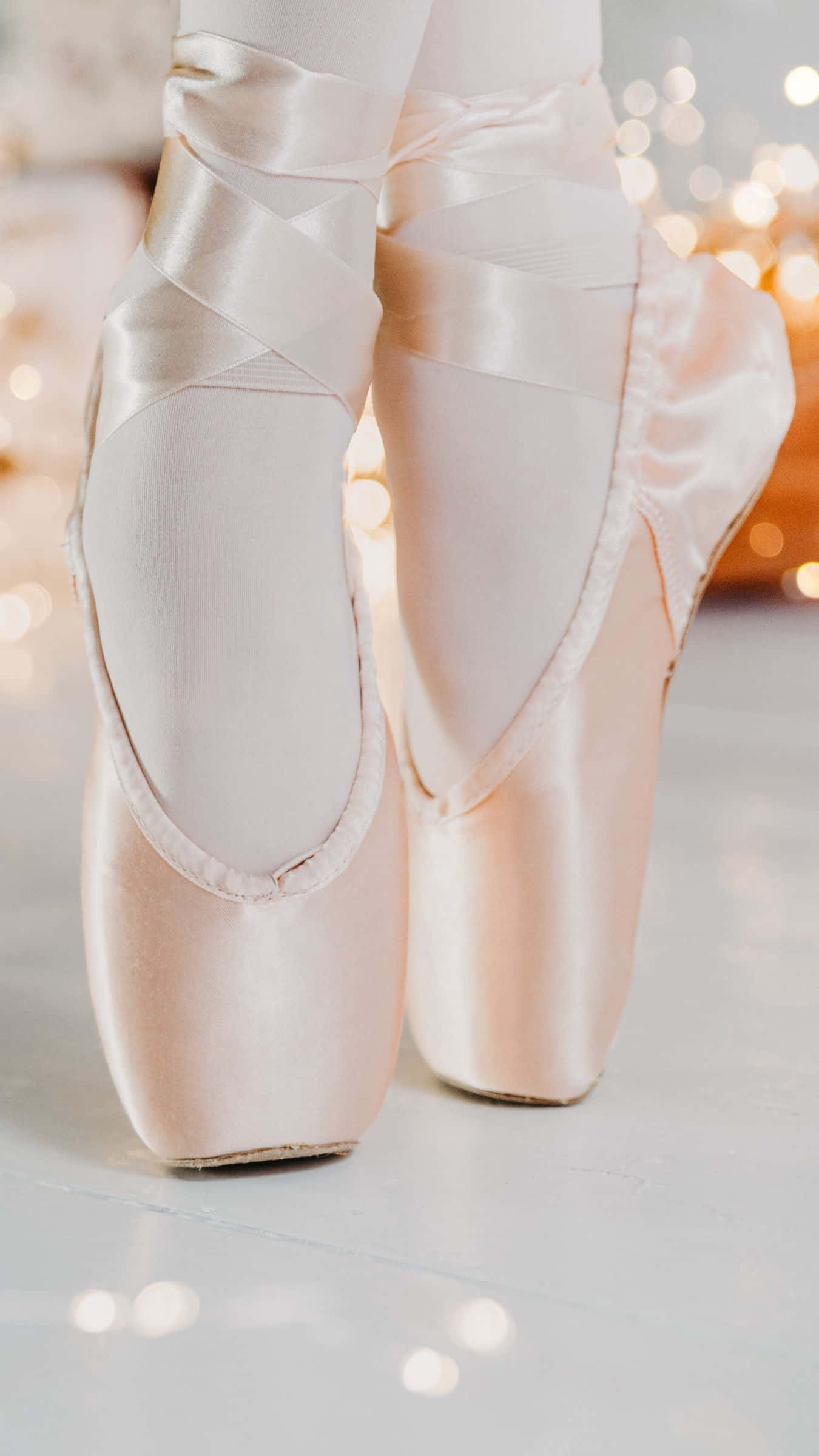 ballet pointe shoes, pale pink satin, ribbons, Full HD Phone Wallpaper