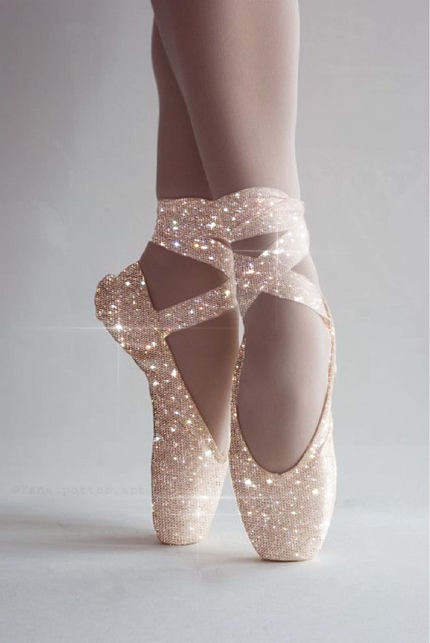glitter ballet shoes, rose gold, pointe shoes, Full HD Phone Wallpaper