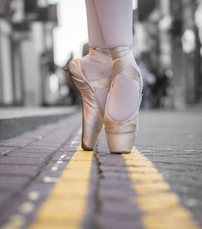 pointe shoes, ballerina, brick street, SD Phone Wallpaper