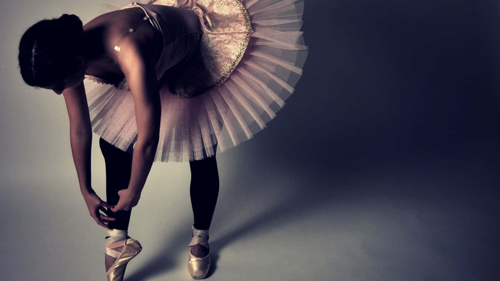 ballerina, pale pink tutu, pointe shoes, HD Desktop Wallpaper