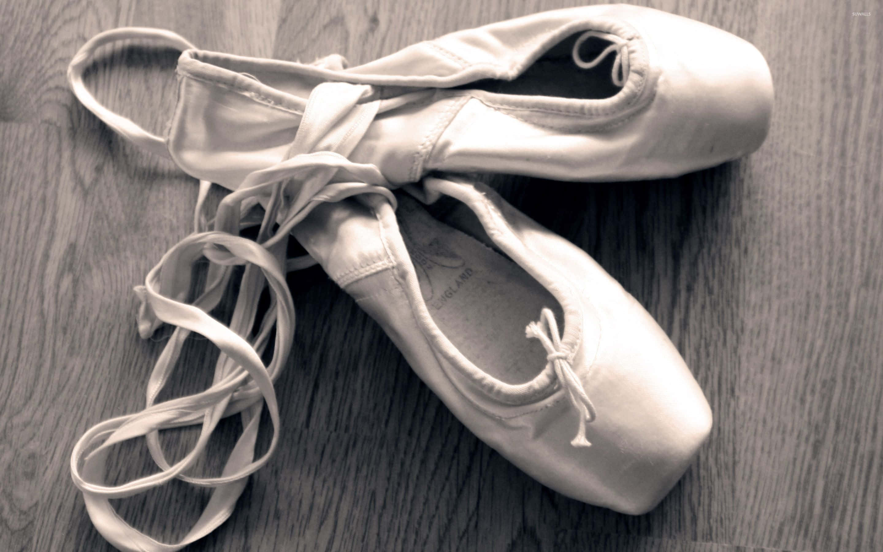 pointe shoes, elastic straps, white, 2K Desktop Wallpaper