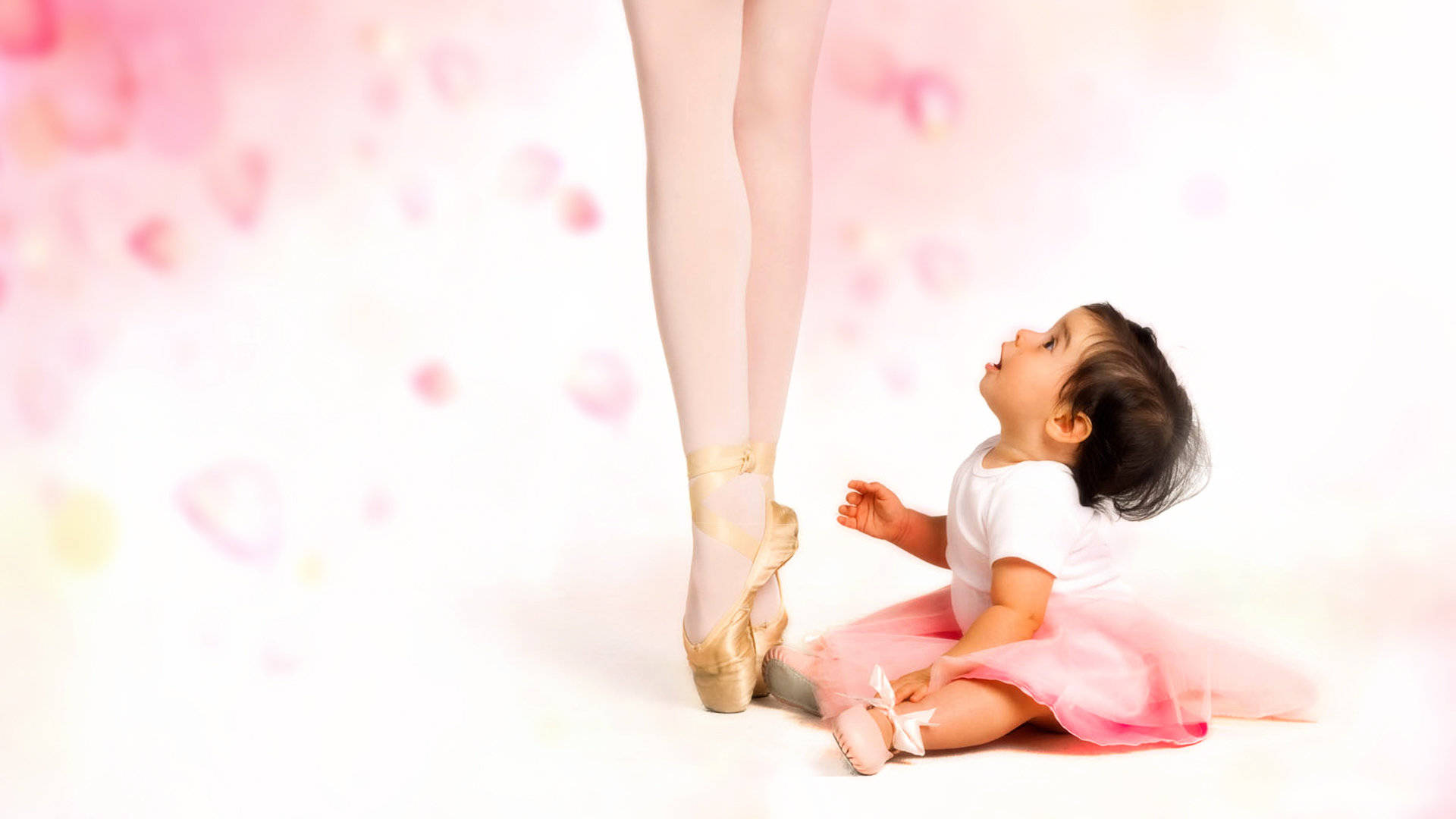 baby, pink tutu, ballerina, Full HD Desktop Wallpaper