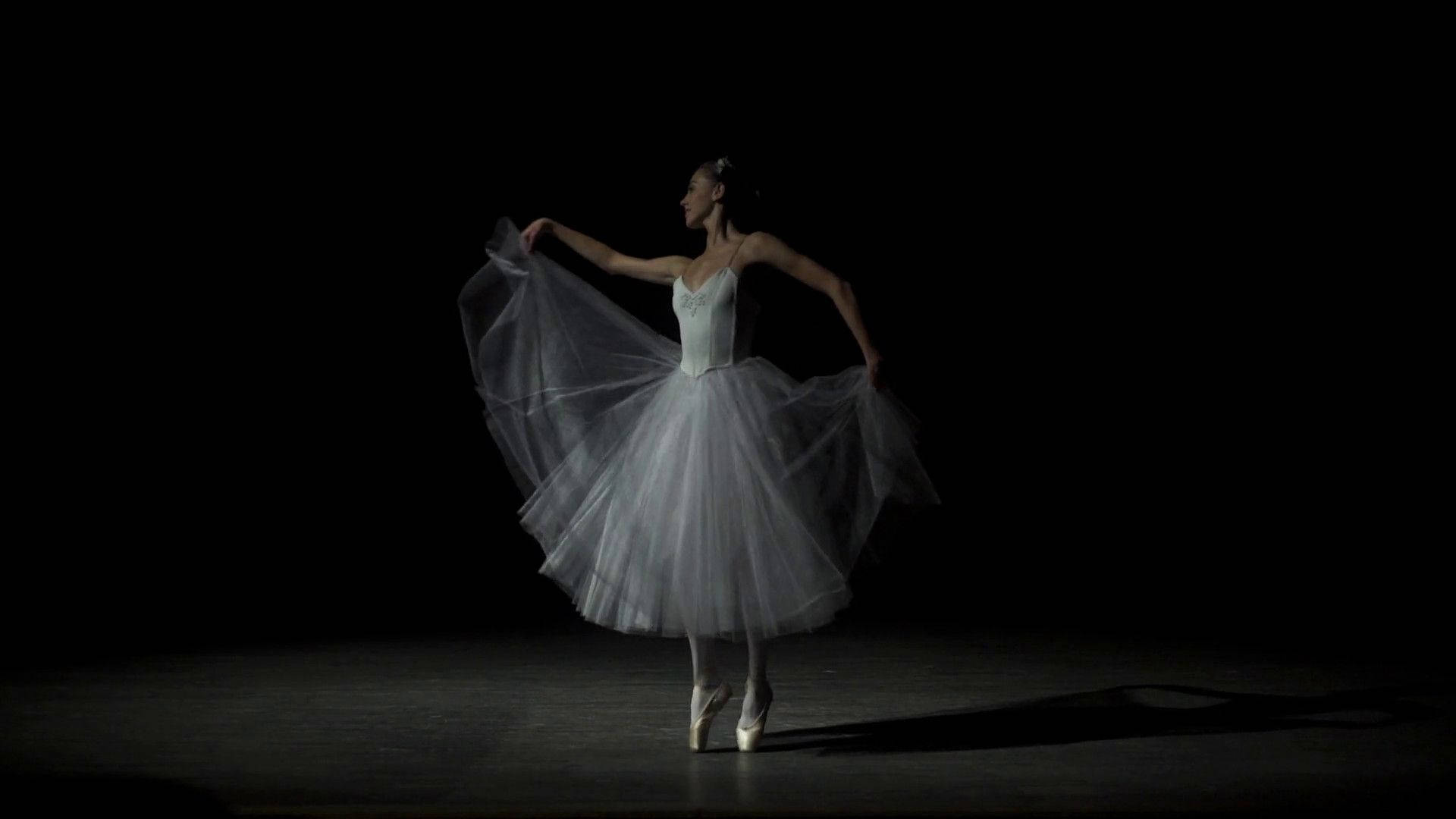 ballet dancer, white tutu, spotlight, Full HD Desktop Wallpaper