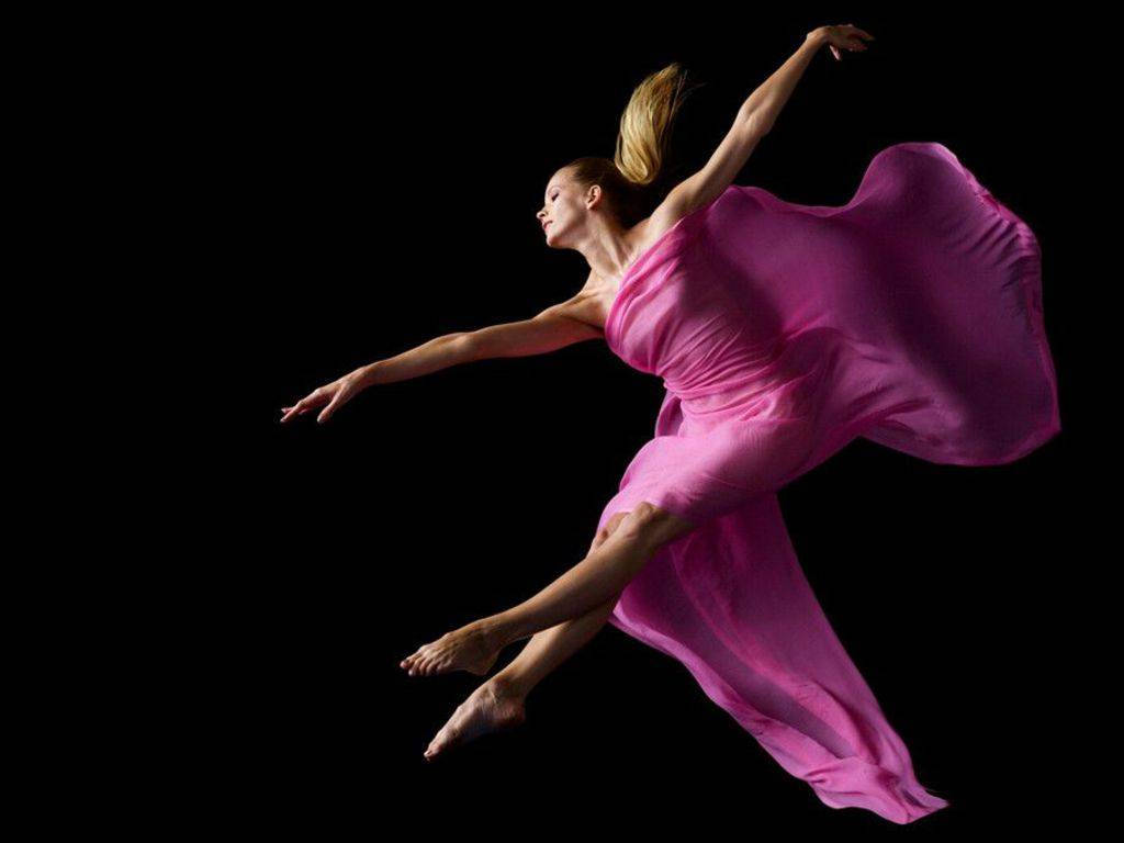 ballet dancer, pink dress, flowing pink gown, SD Desktop Wallpaper