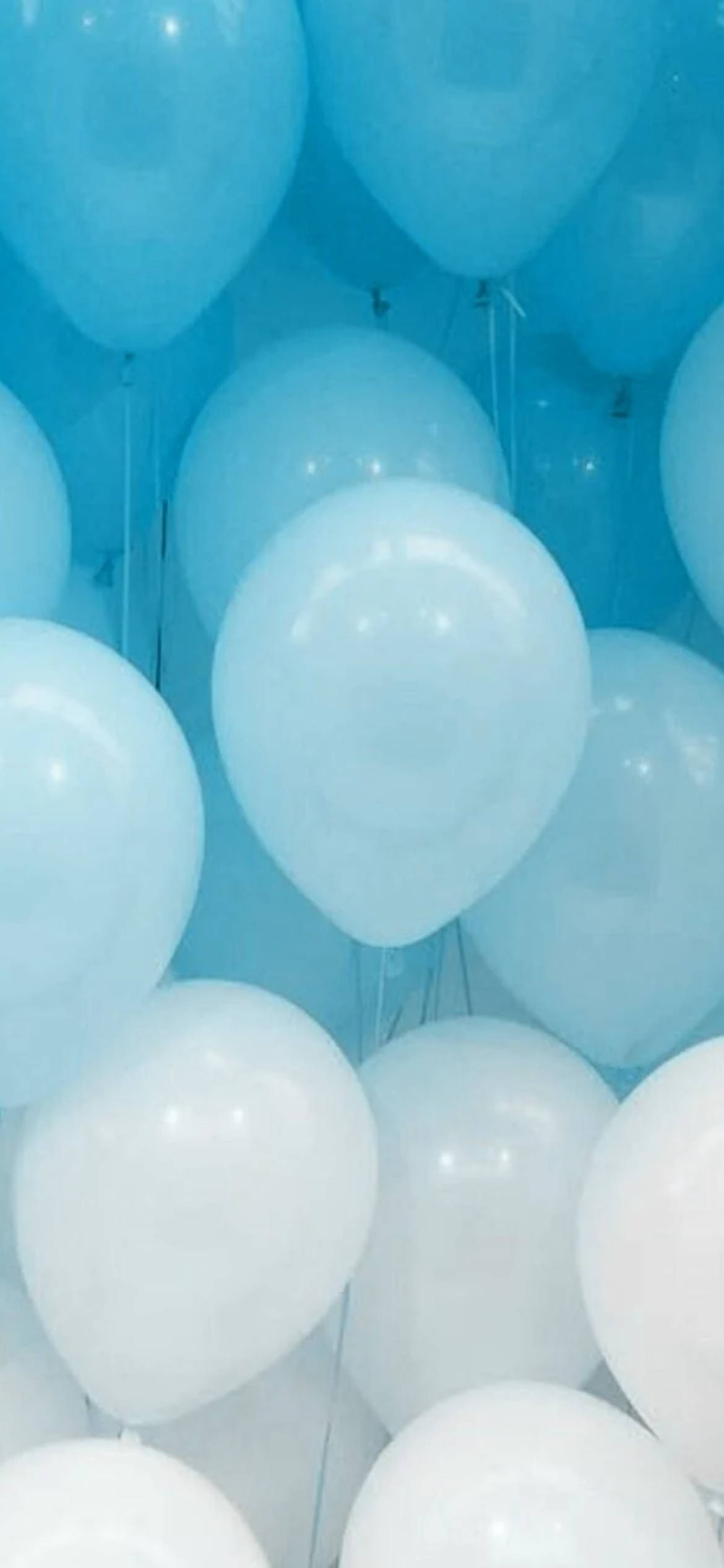 light blue, white, balloons, Full HD Phone Wallpaper