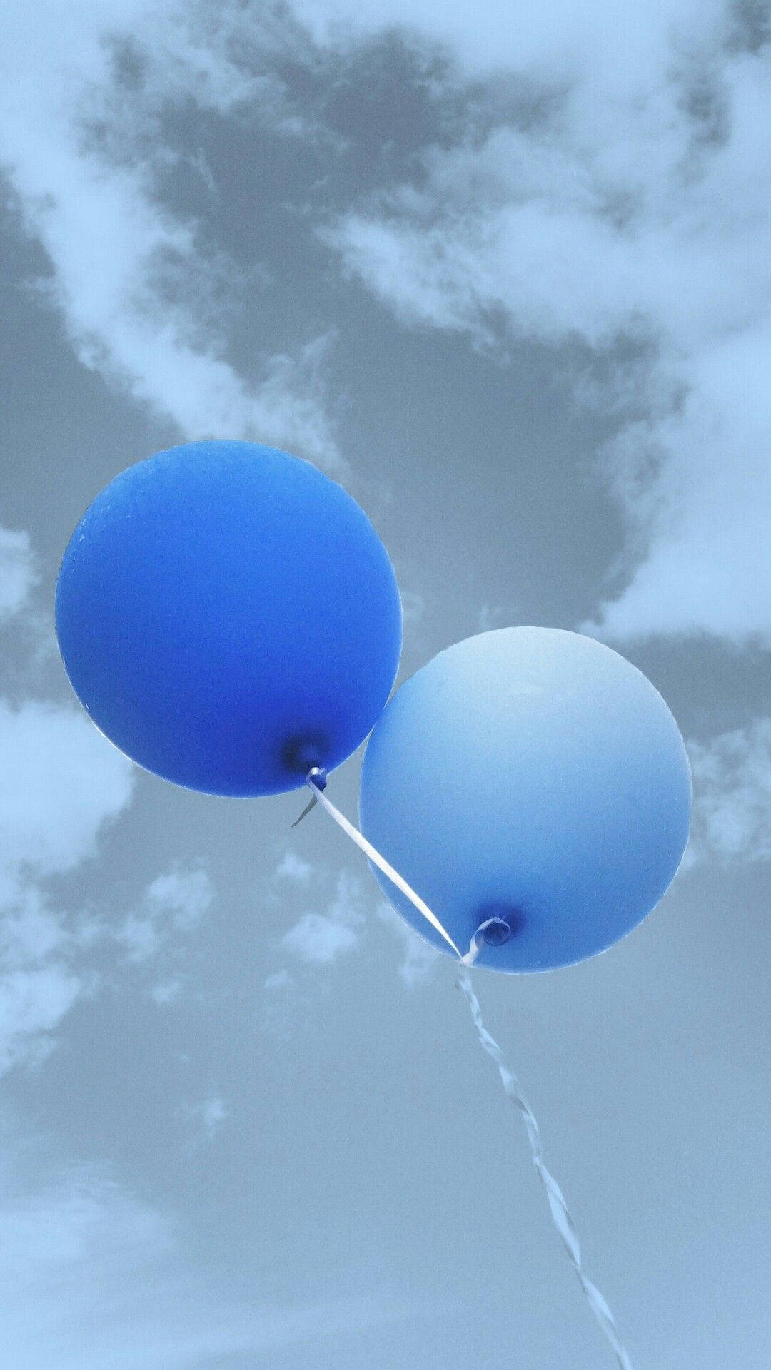 Two Balloons, light blue aesthetic, iPhone, Full HD Phone Wallpaper