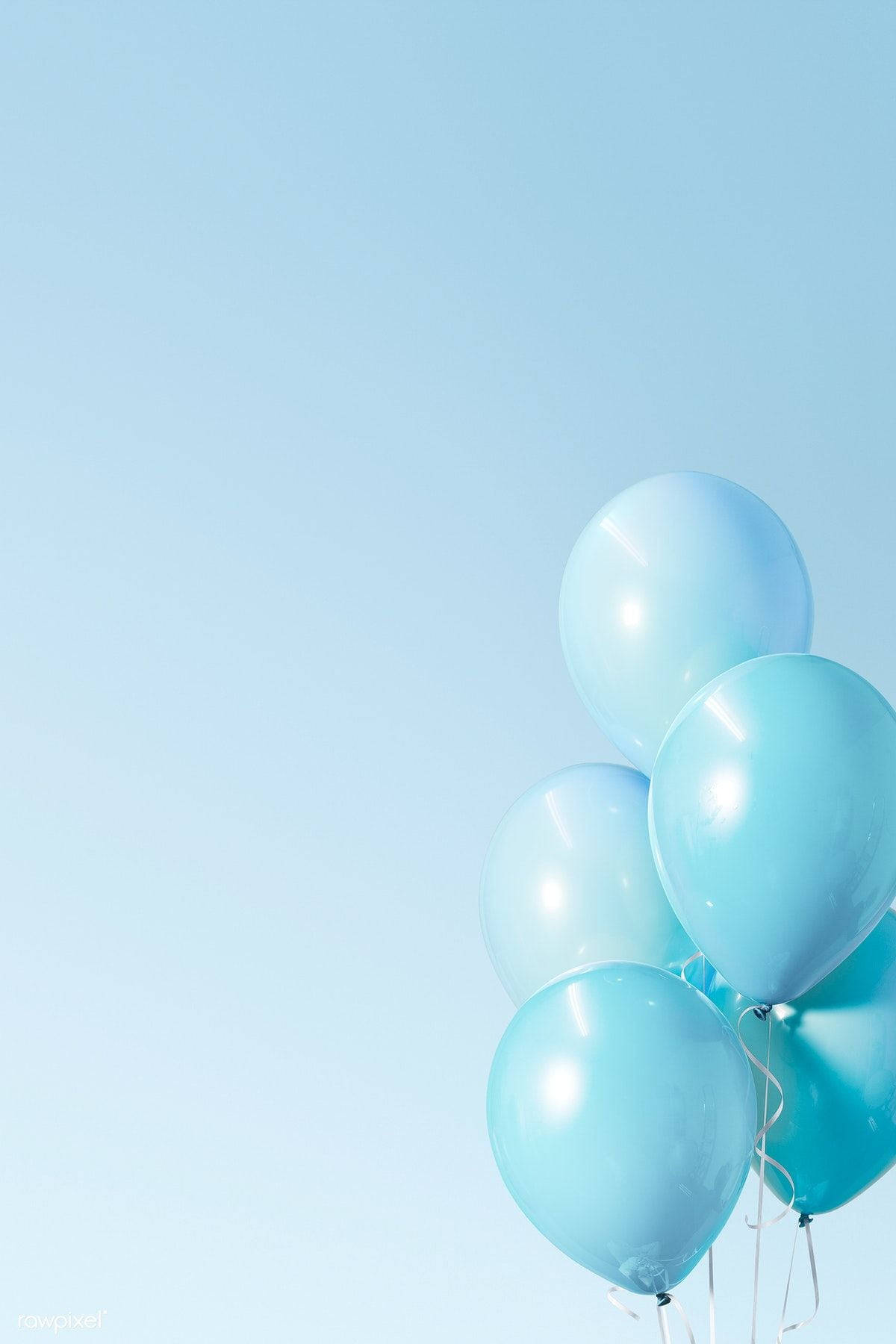 light blue, balloons, clear sky, HD Phone Wallpaper