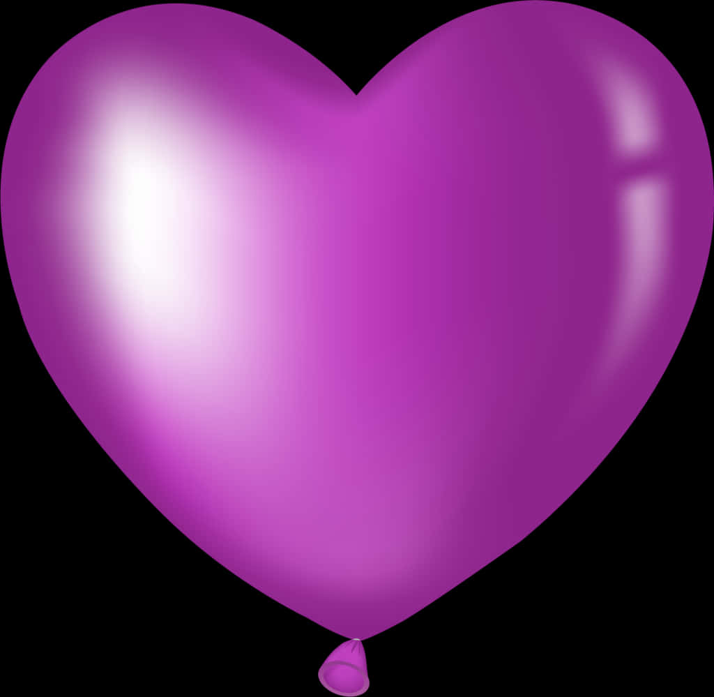 glossy purple heart, balloon, stark black background, SD Desktop Wallpaper