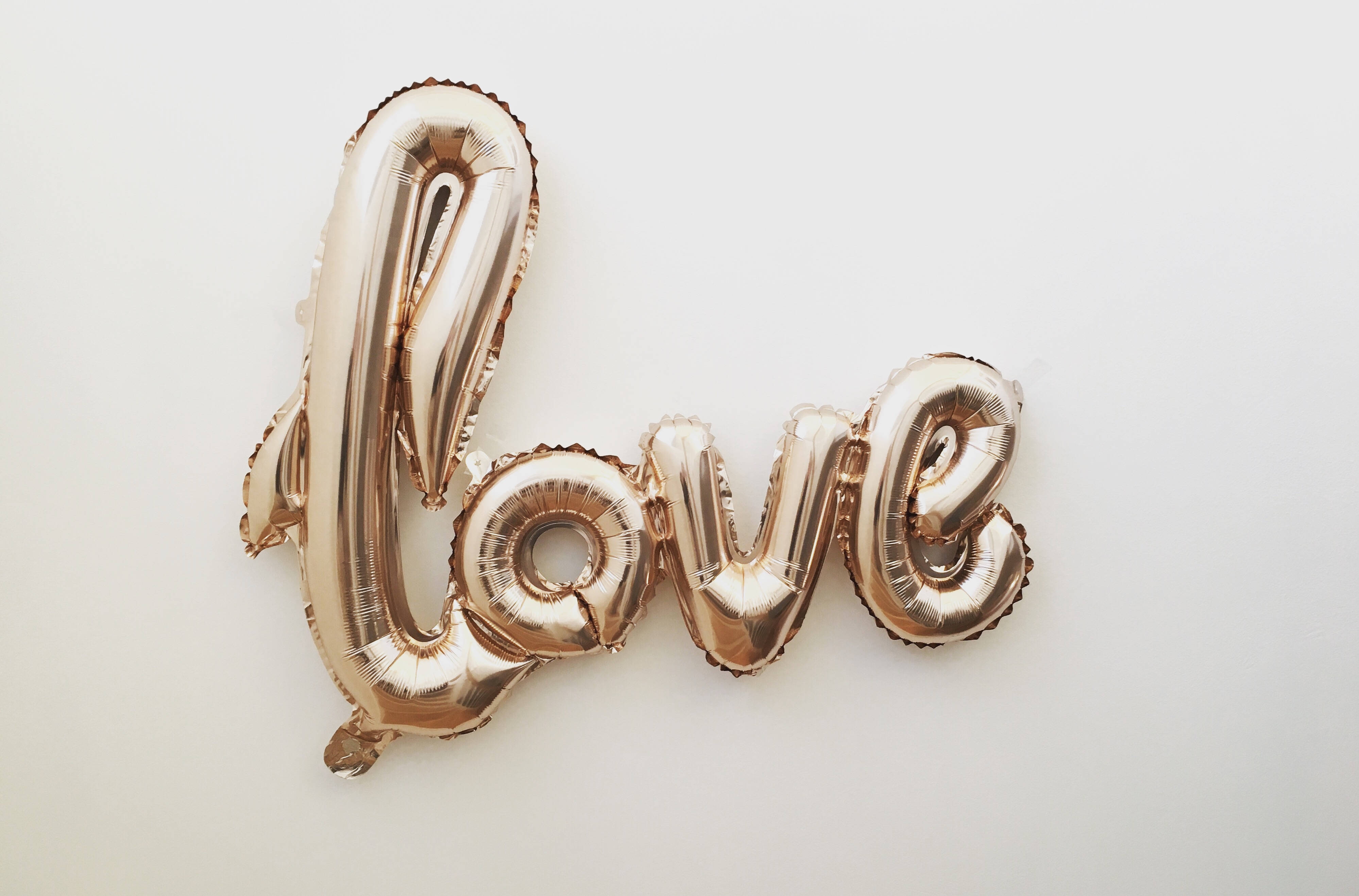 girly love foil balloon, rose gold, love, 4K Desktop Wallpaper