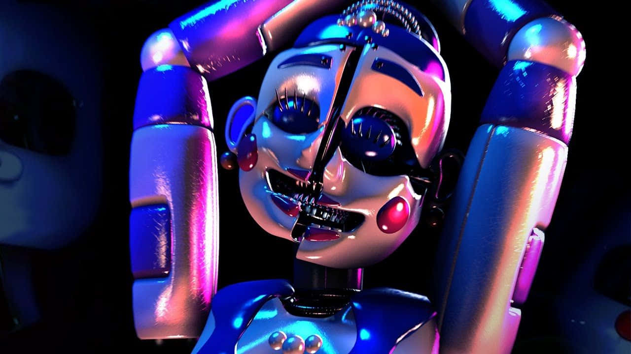 Ballora, glowing eyes, metallic limbs, HD Desktop Wallpaper