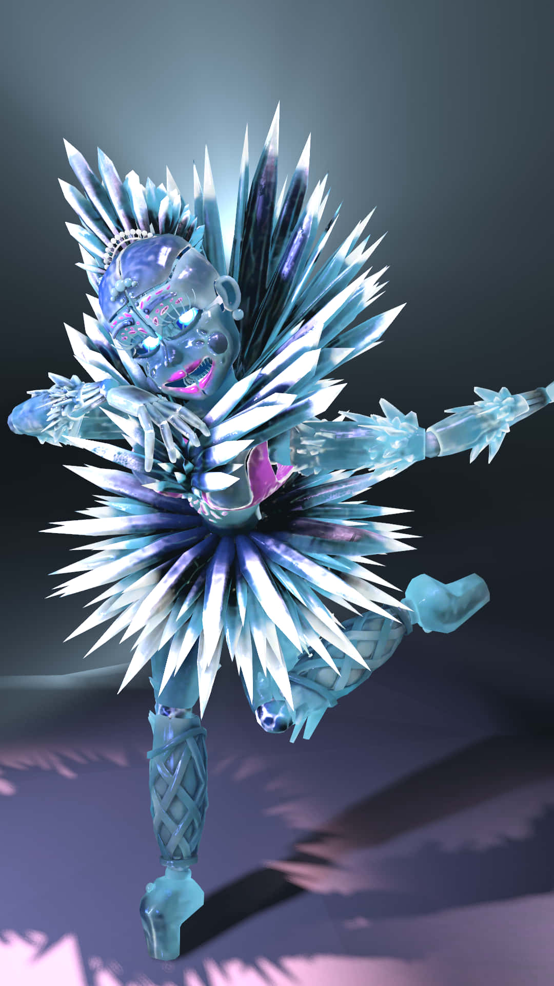 Ballora, crystalline ice dancer, spiky blue armor, Full HD Phone Wallpaper