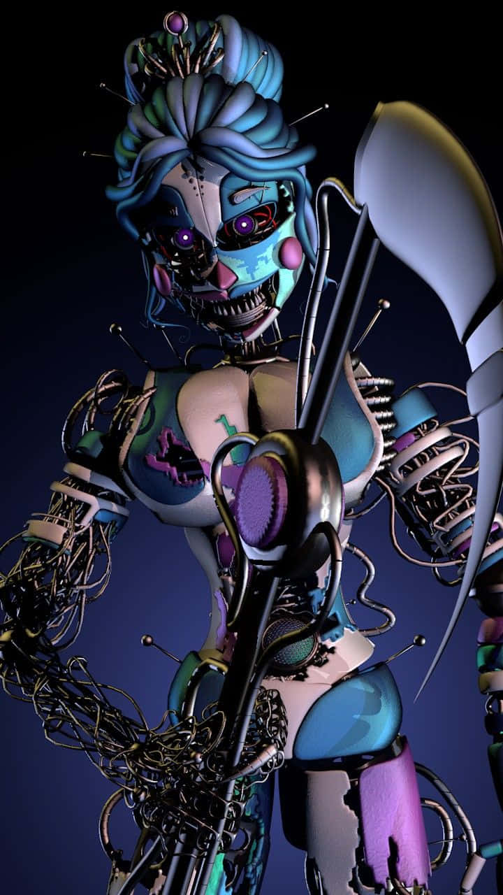 Ballora, blue hair, exposed wires, HD Phone Wallpaper