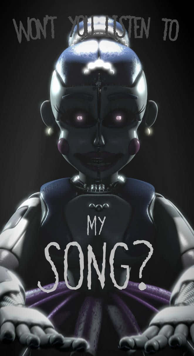Ballora, glowing red eyes, purple accents, SD Phone Wallpaper