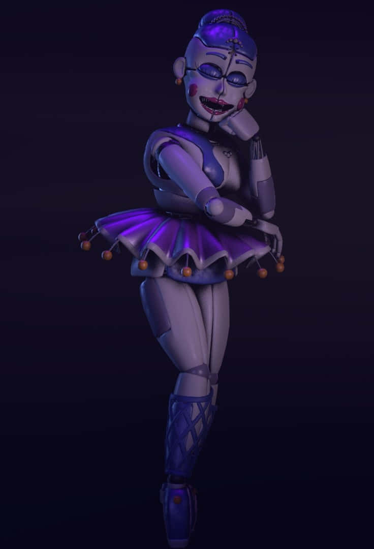 Ballora, purple robotic ballerina, glowing eyes, SD Phone Wallpaper