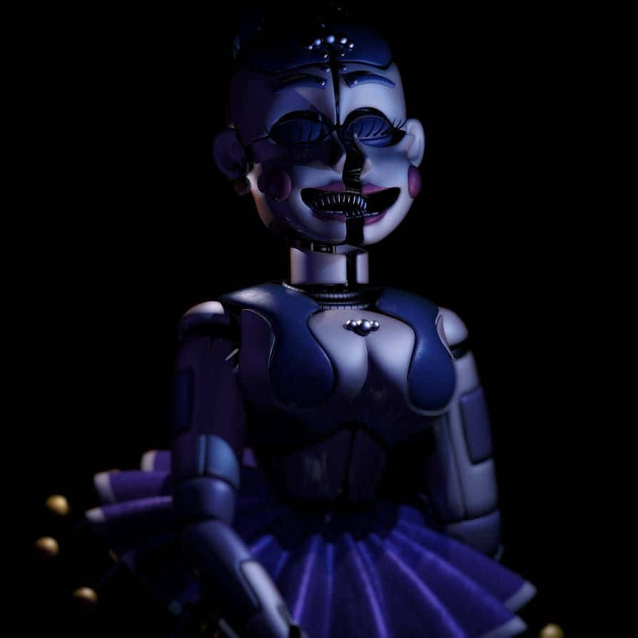 Ballora, Blue Ballet Dress, split face, SD Desktop Wallpaper