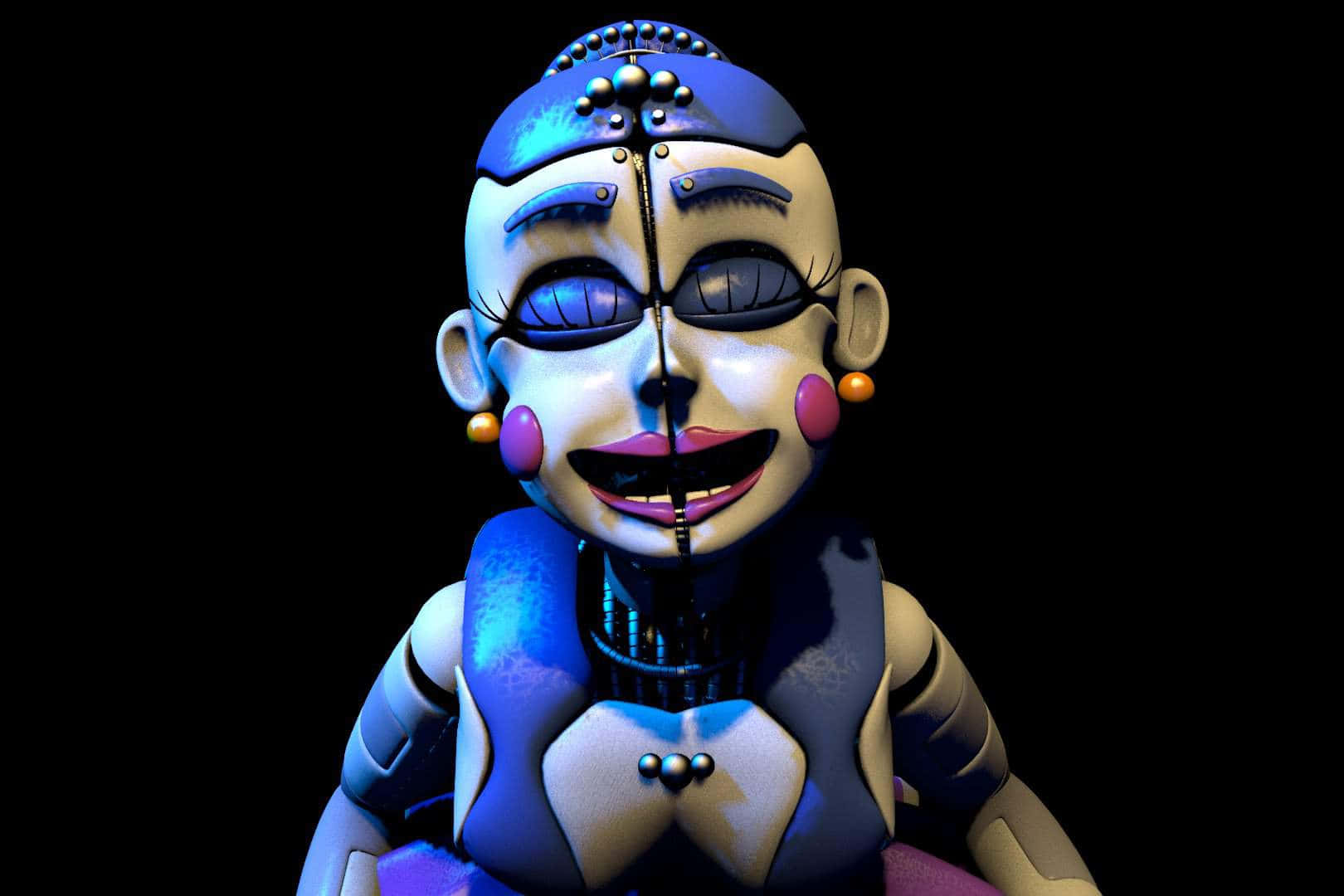 Ballora, blue lighting, stitched facial features, HD Desktop Wallpaper