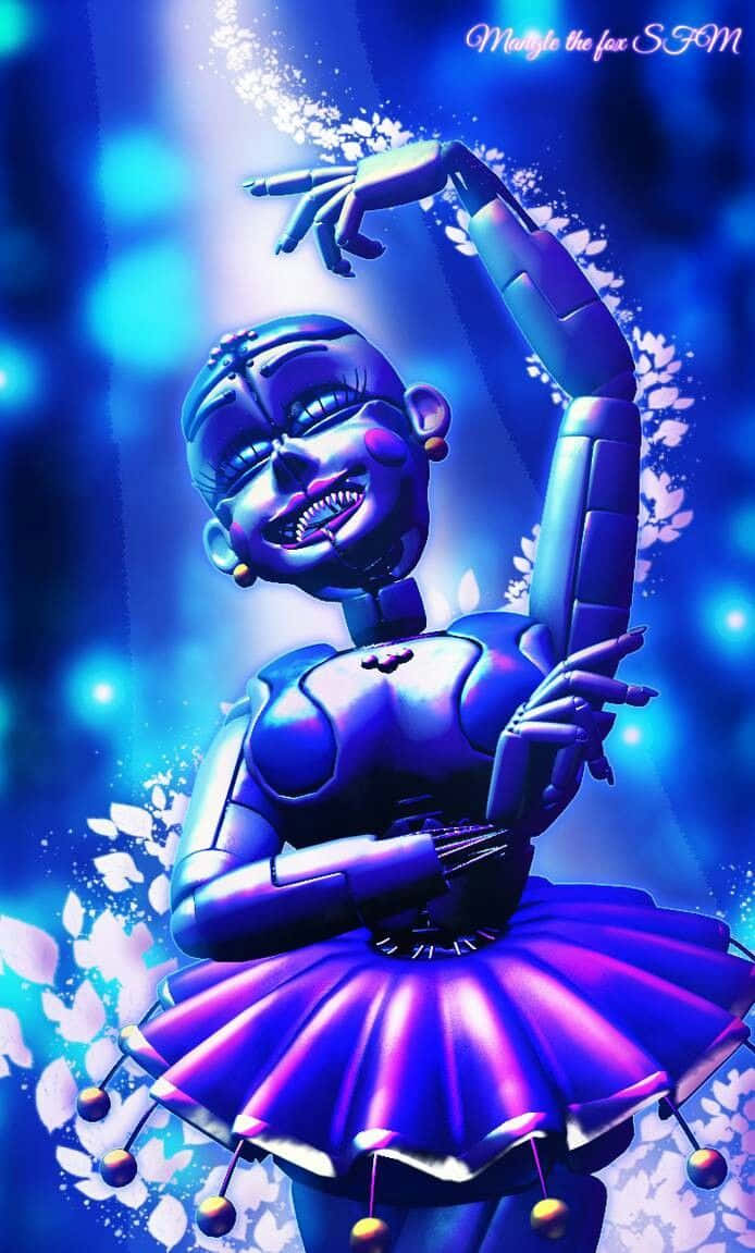 Ballora, blue robotic ballerina, purple tutu, SD Phone Wallpaper