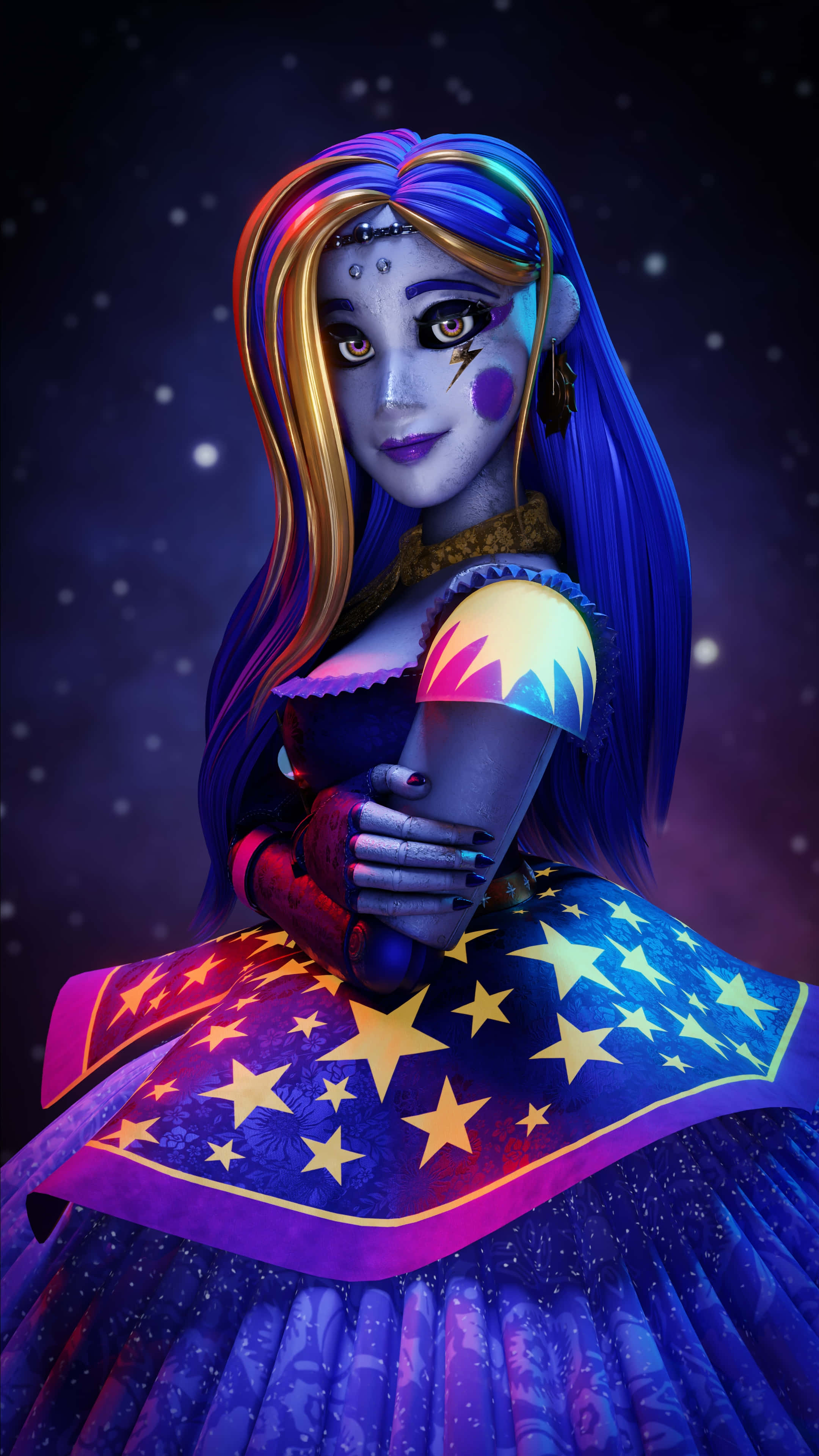 Ballora, 2160 x 3840, cosmic anime girl, 4K Phone Wallpaper