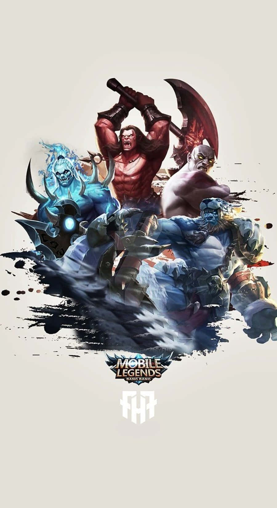 Balmond Mobile Legend, four muscular fantasy warriors, dynamic poses, HD Phone Wallpaper