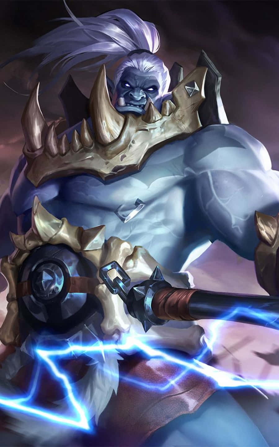 Balmond Mobile Legend, orc warrior, white hair, HD Phone Wallpaper