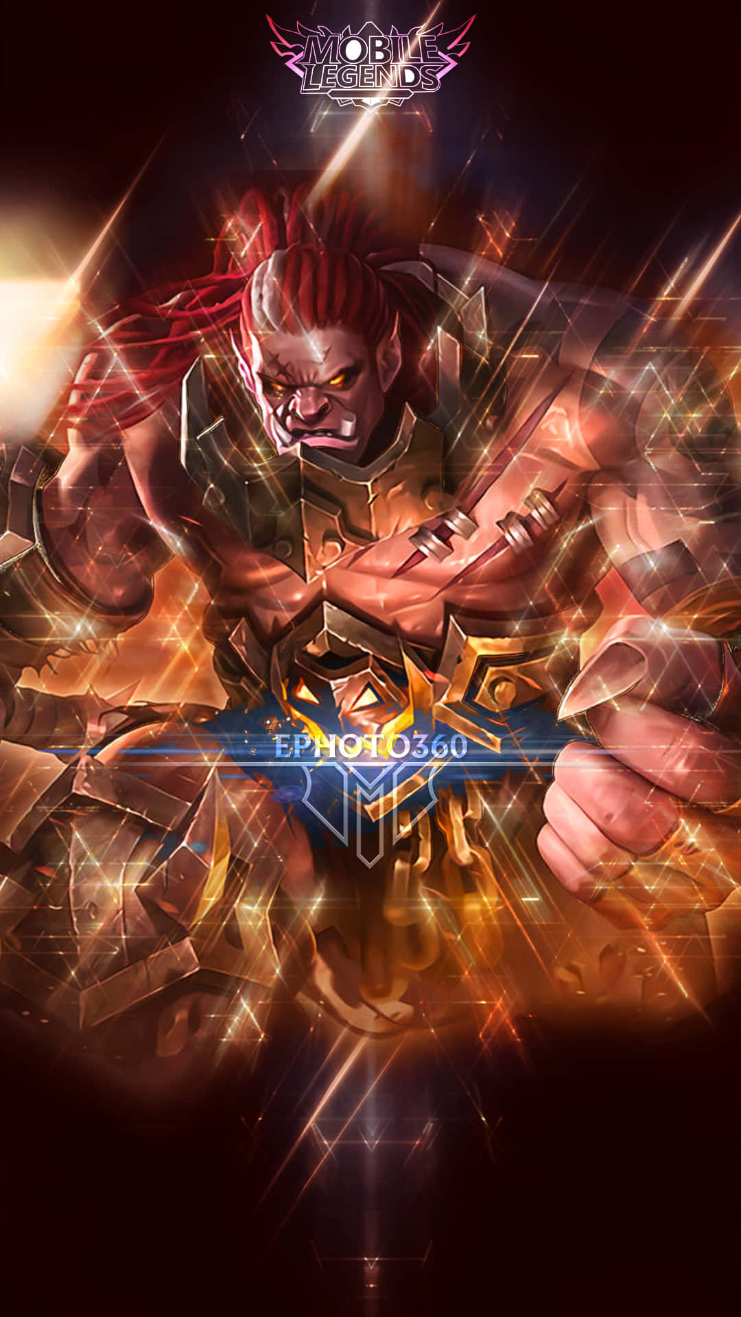Balmond Mobile Legend, glowing eyes, golden armor, Full HD Phone Wallpaper