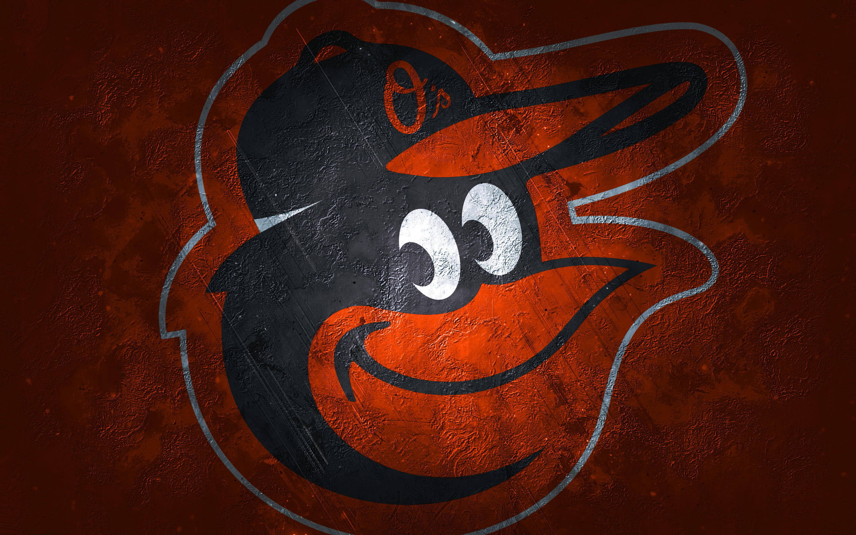 Baltimore Orioles, bird mascot logo, orange, 2K Desktop Wallpaper