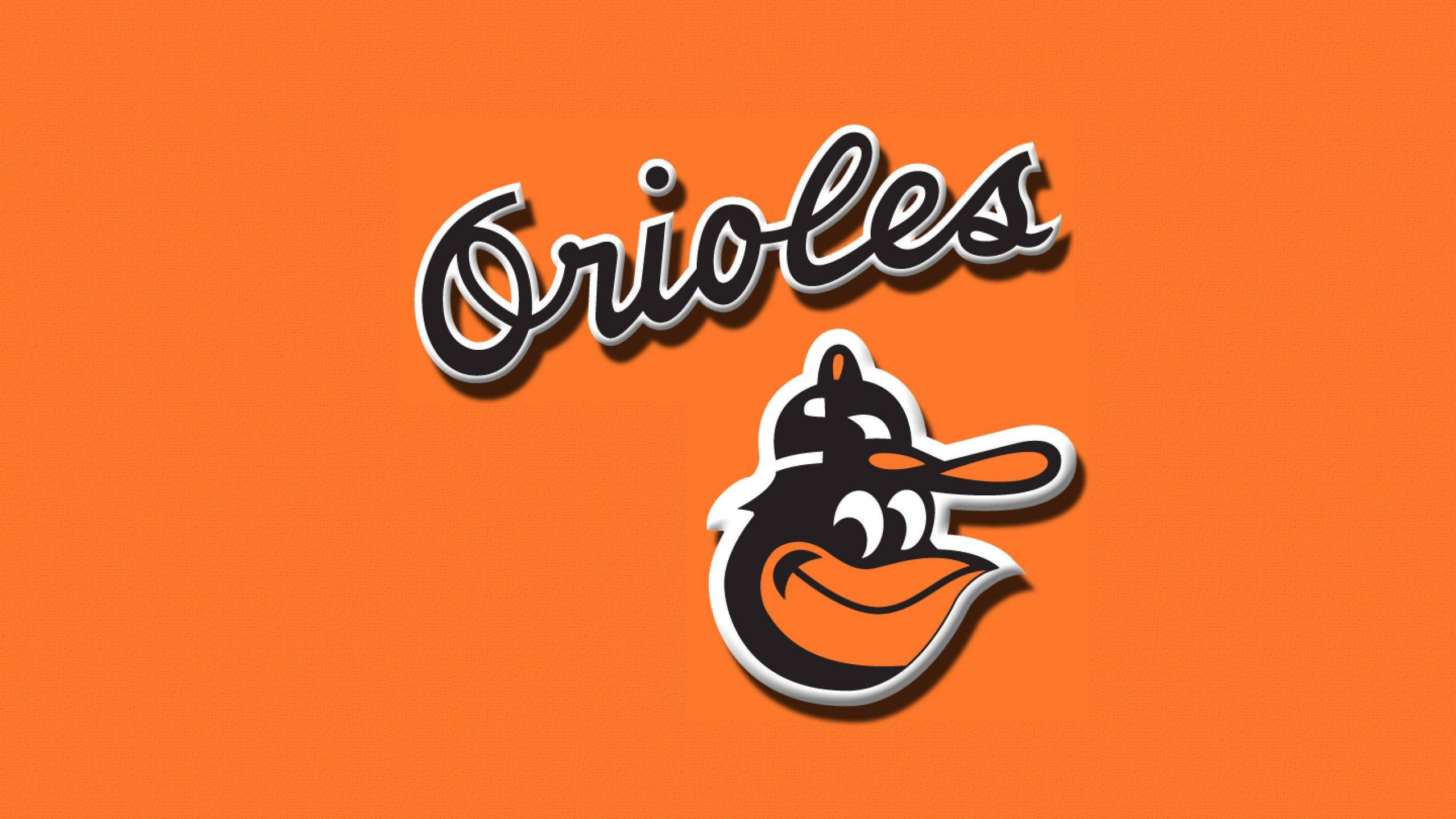 Baltimore Orioles, black and white, cartoon bird mascot, 2K Desktop Wallpaper