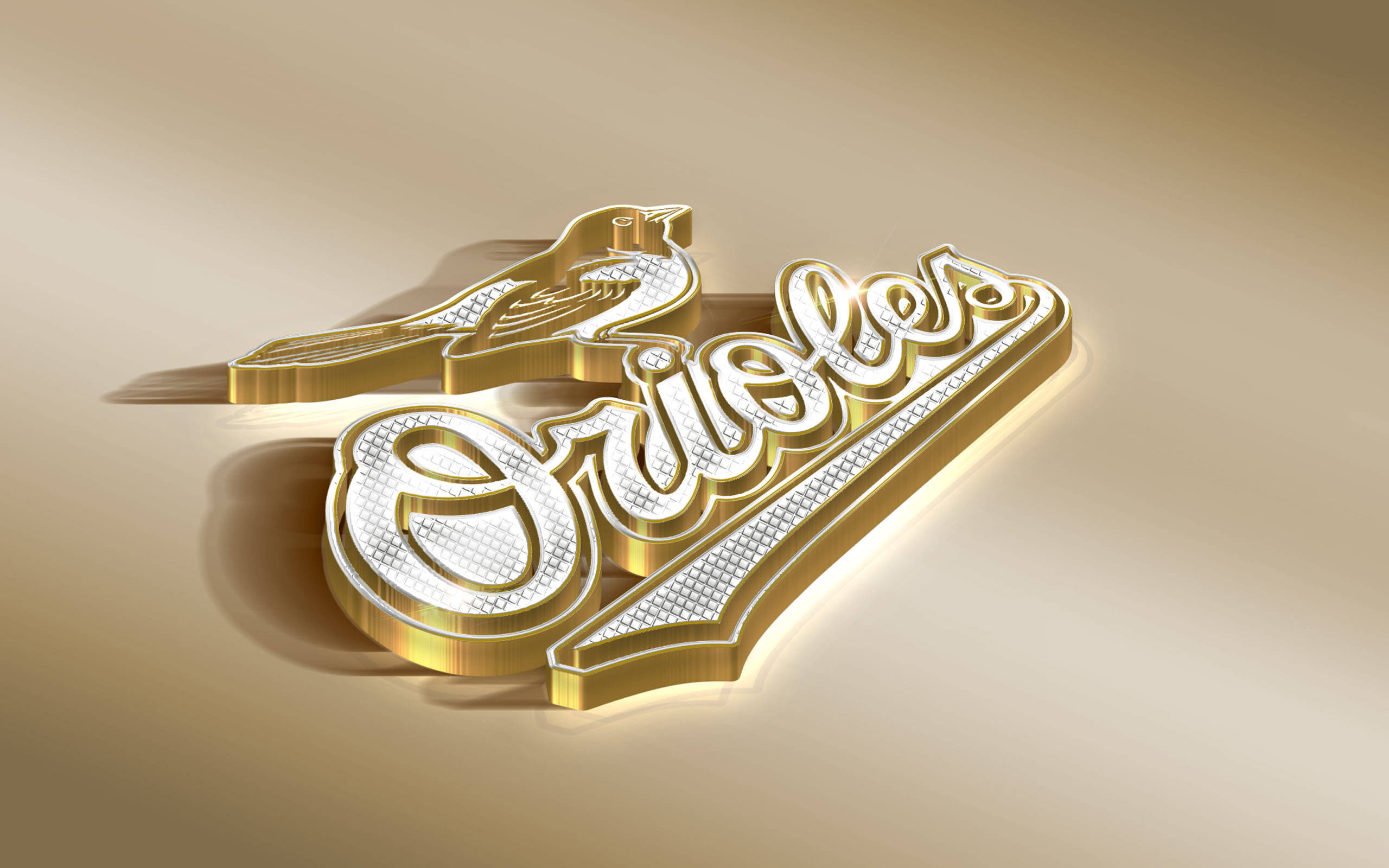 Baltimore Orioles, Golden Orioles logo, bird silhouette, 2K Desktop Wallpaper