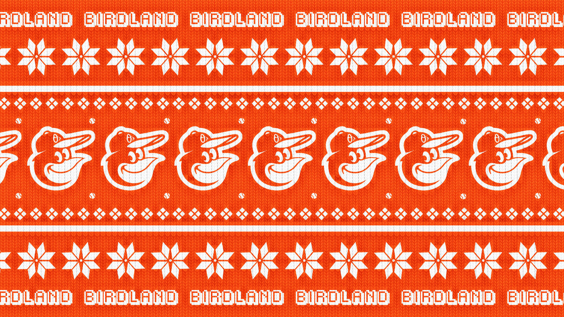 Baltimore Orioles, orange knit pattern, white bird logos, Full HD Desktop Wallpaper