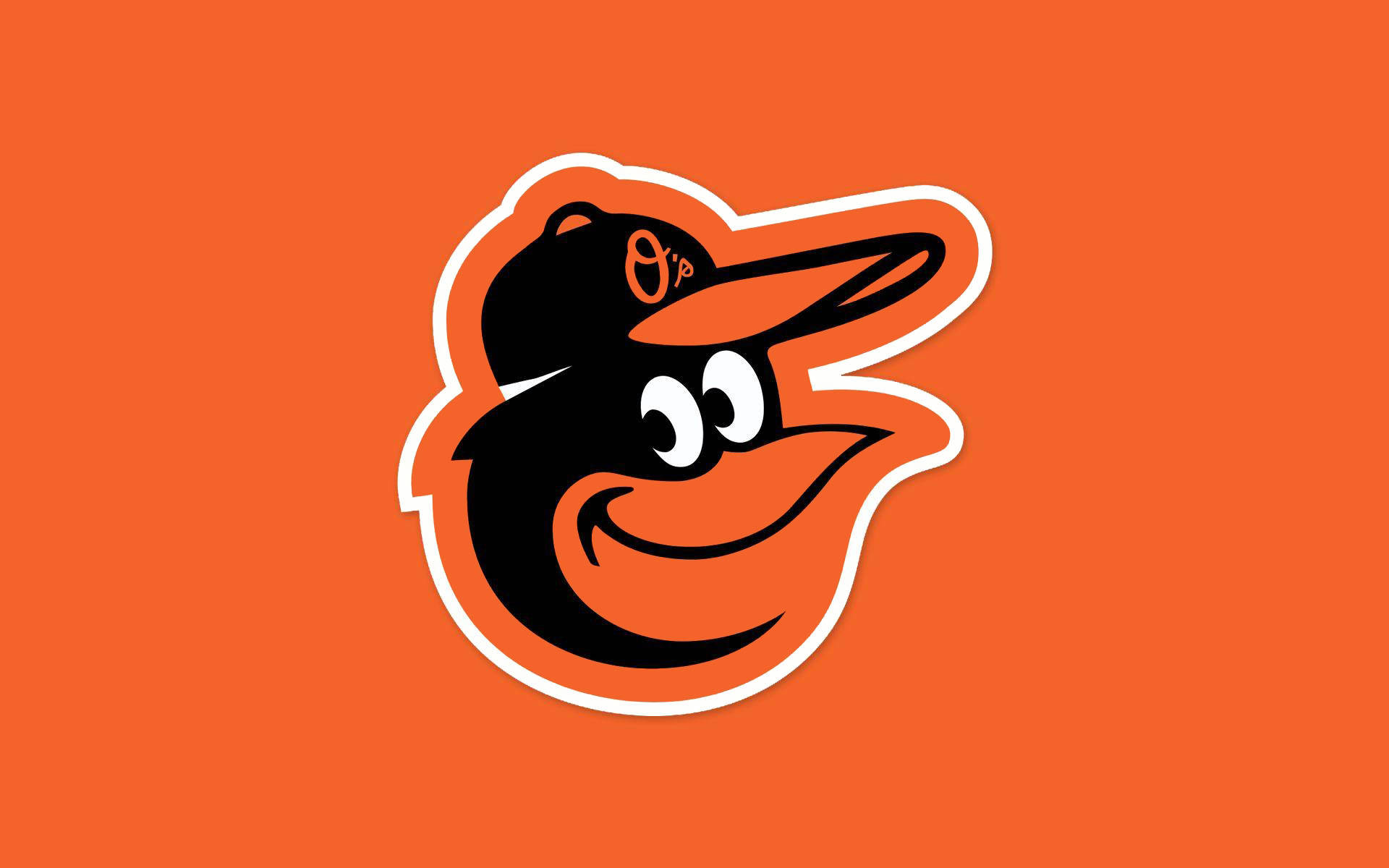 2019 Baltimore Orioles, orange background, cartoon oriole mascot, Full HD Desktop Wallpaper