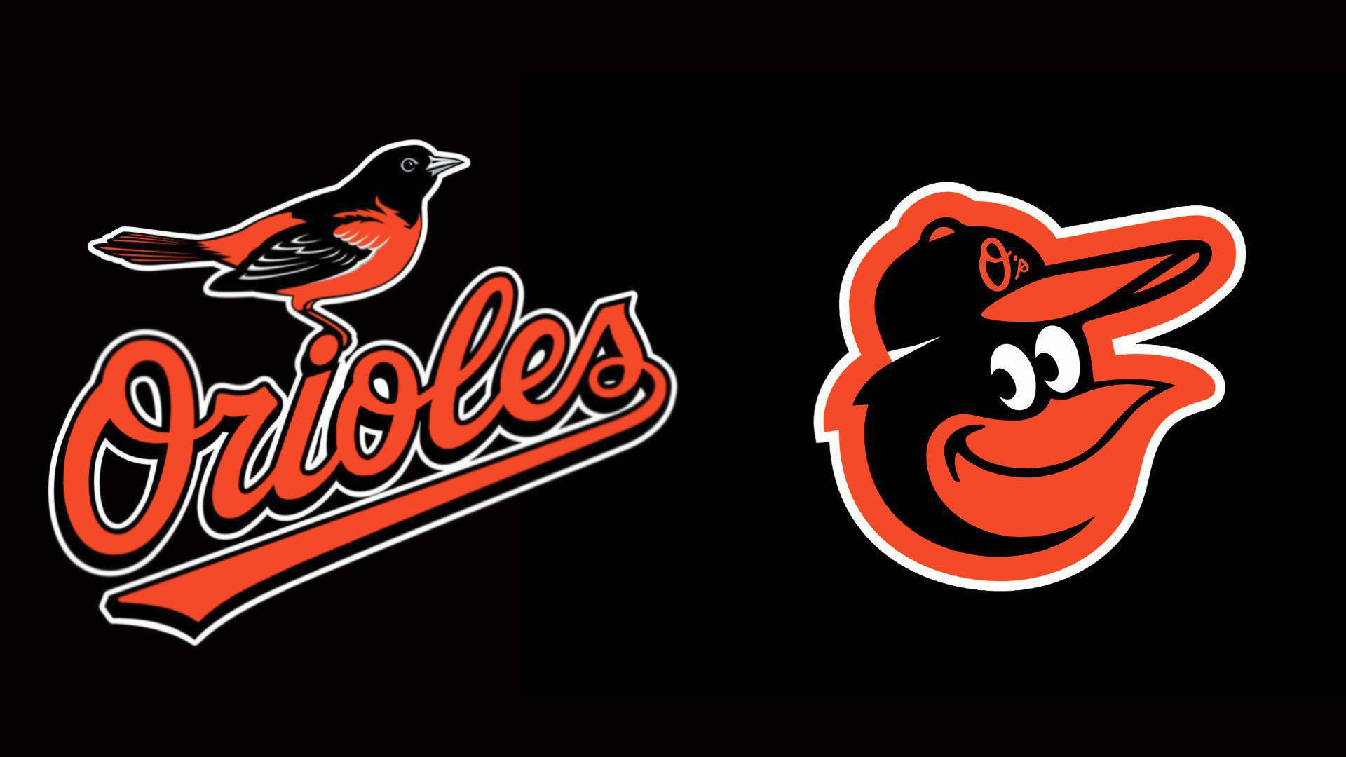 Baltimore Orioles, team logos, black background, Full HD Desktop Wallpaper