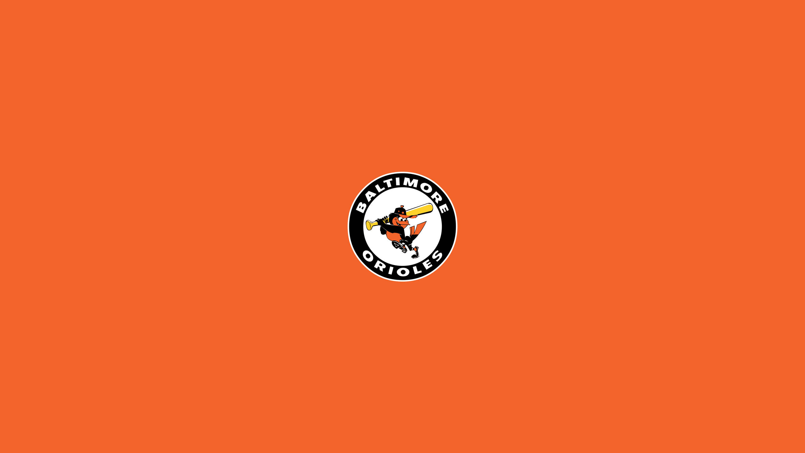 1970 Baltimore Orioles logo, Baltimore Orioles, orange background, 2K Desktop Wallpaper