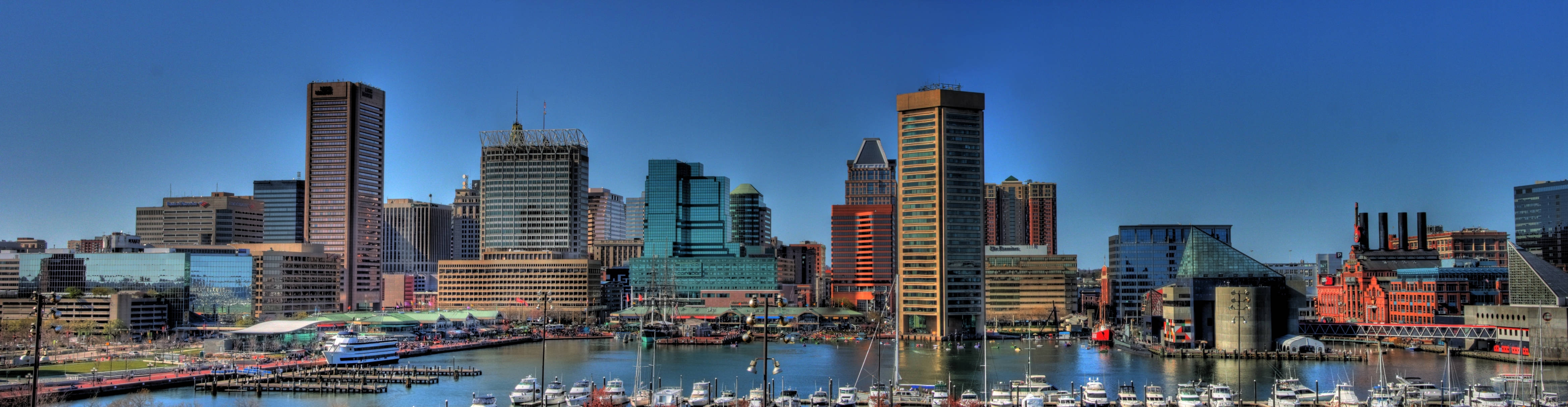 Baltimore, night, harbor cityscape, 4K Desktop Wallpaper