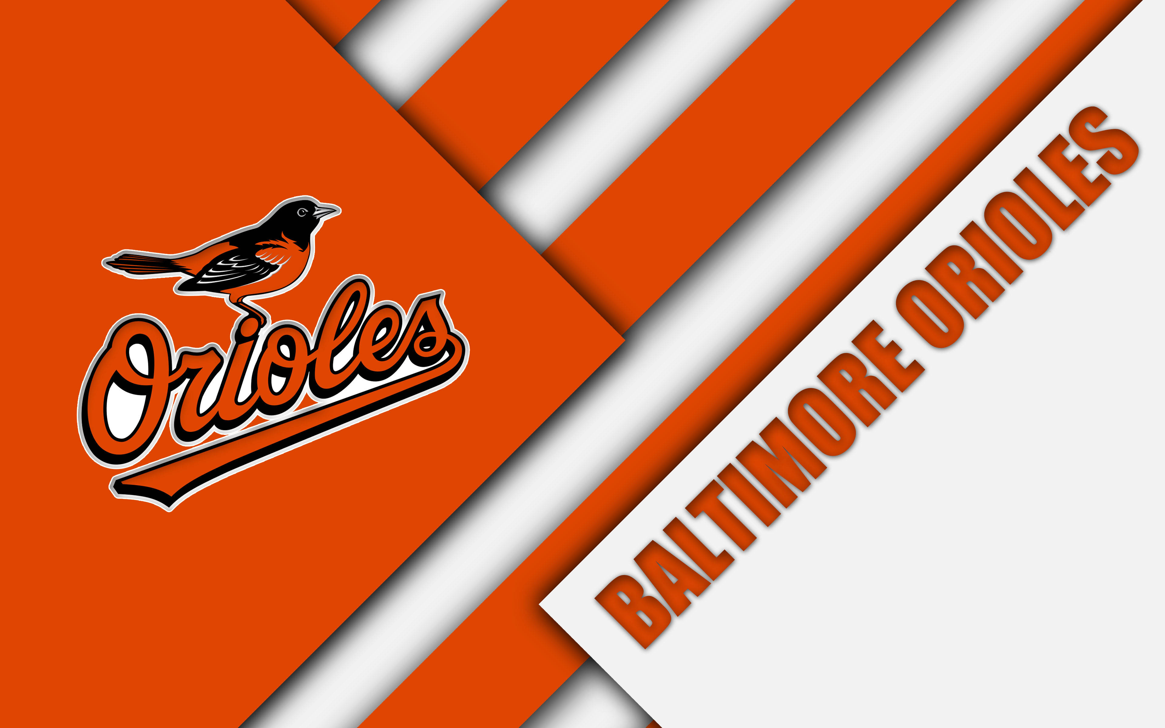 Baltimore Orioles, orange, white, 4K Desktop Wallpaper