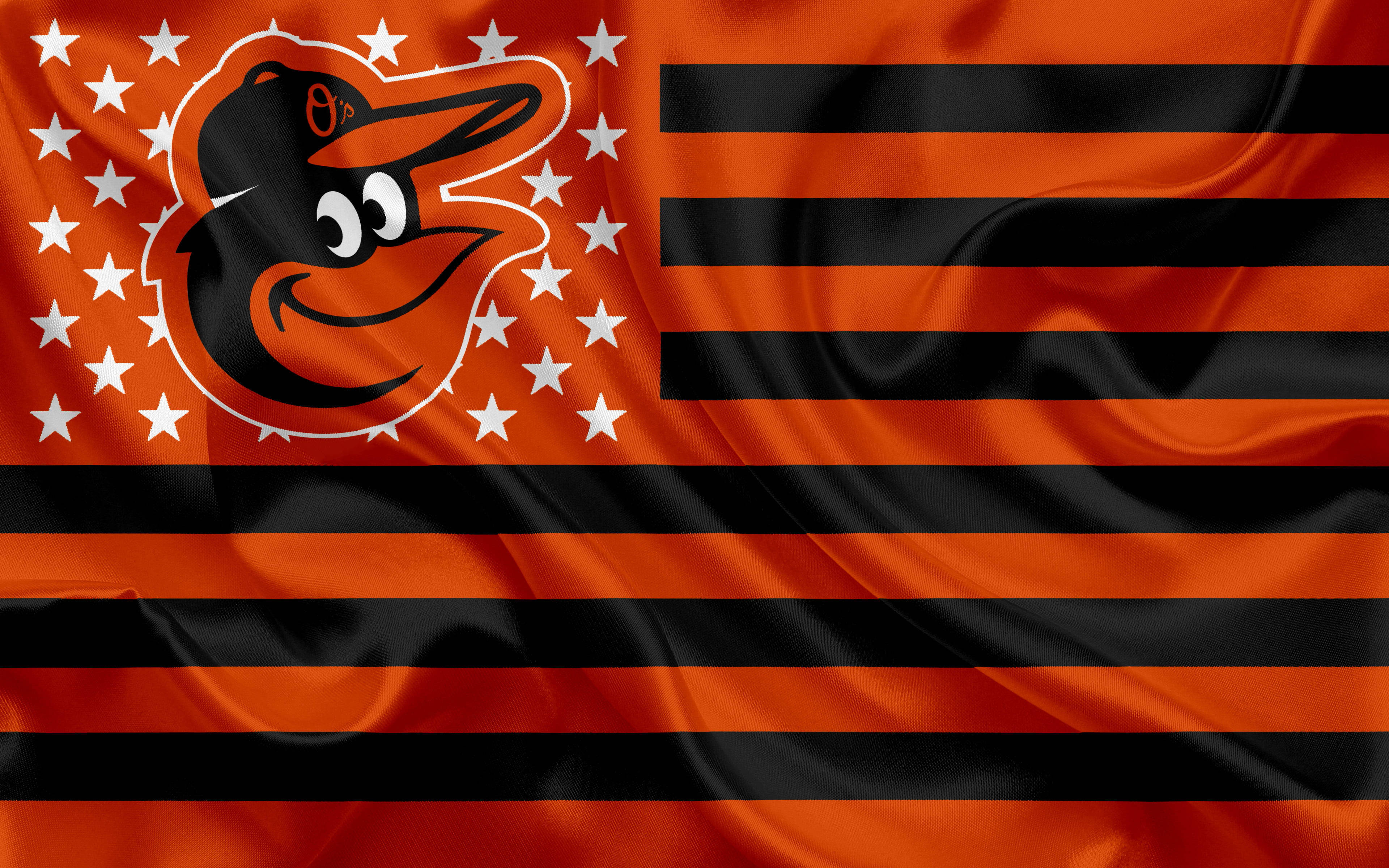 Baltimore Orioles, orange and black, cartoonish oriole mascot, 4K Desktop Wallpaper