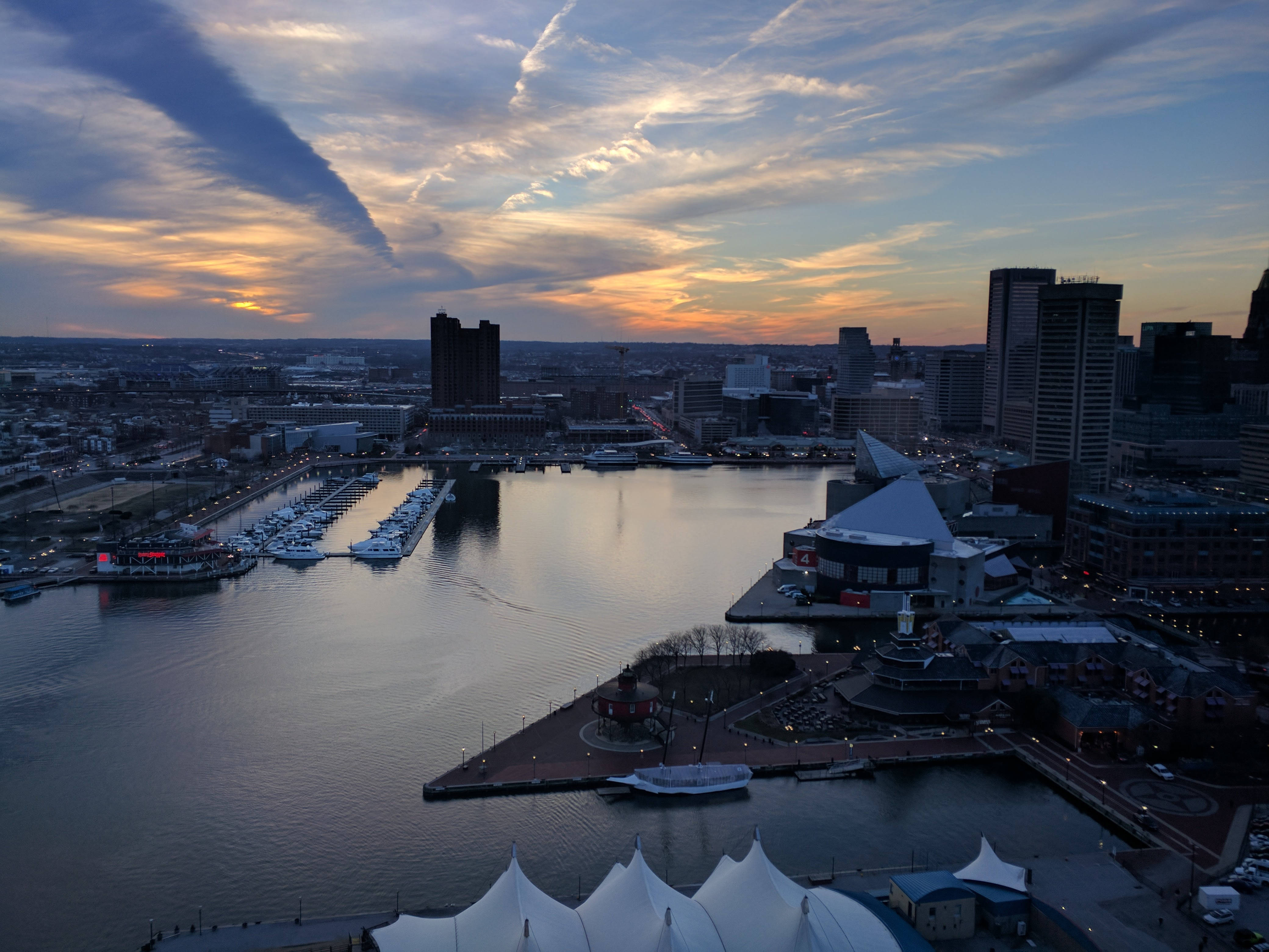 Baltimore, harbor city, boats docked, 4K Desktop Wallpaper