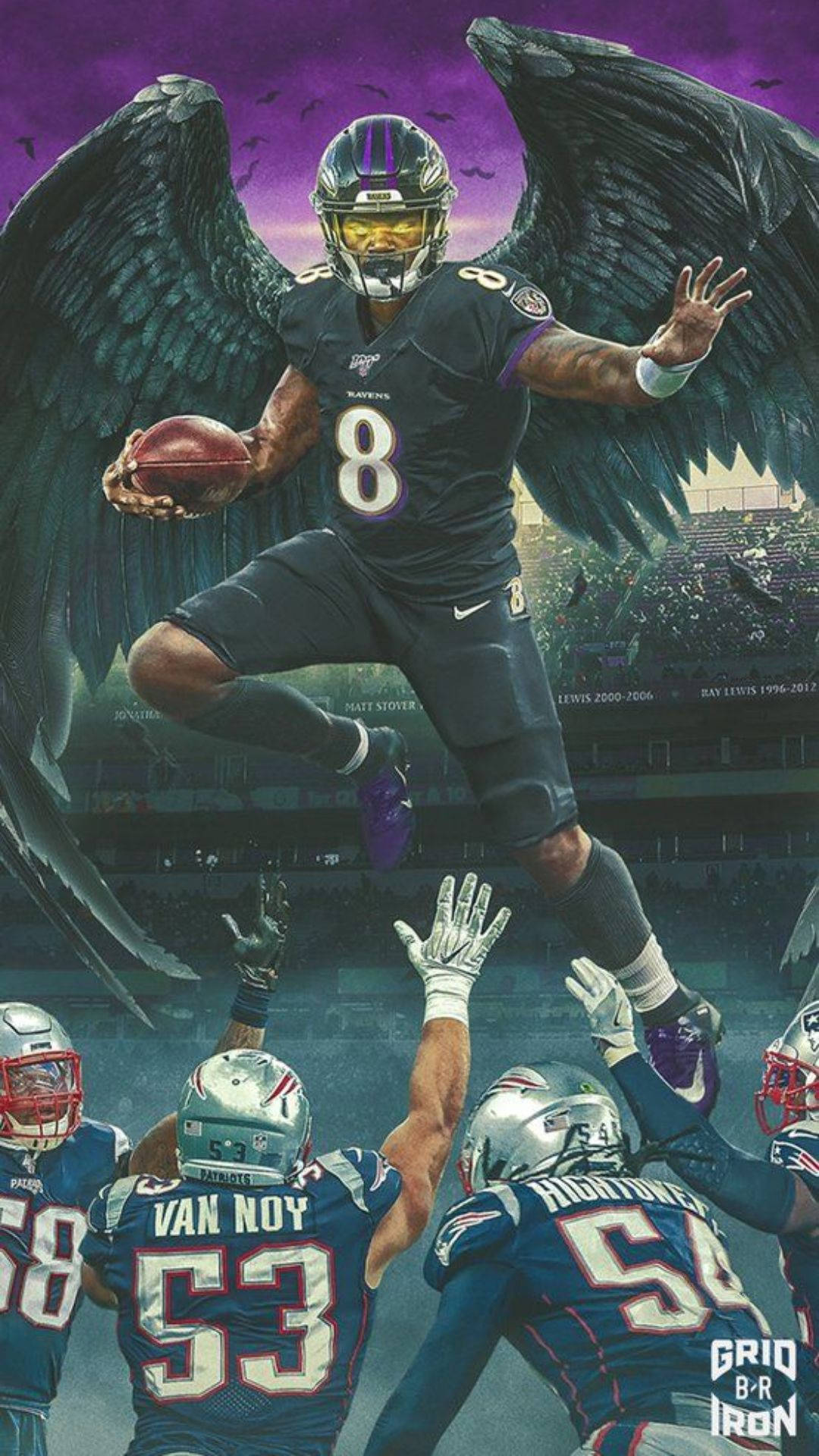 Baltimore Ravens, iPhone, black wings, Full HD Phone Wallpaper