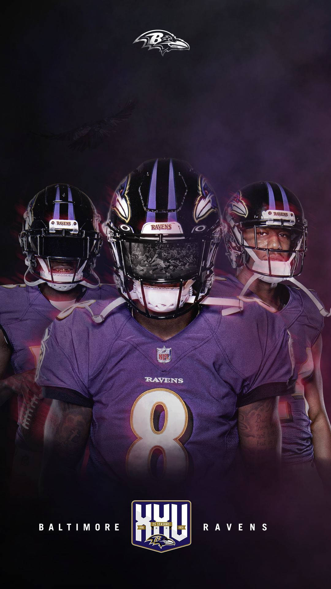 Baltimore Ravens, football helmet, purple jerseys, Full HD Phone Wallpaper