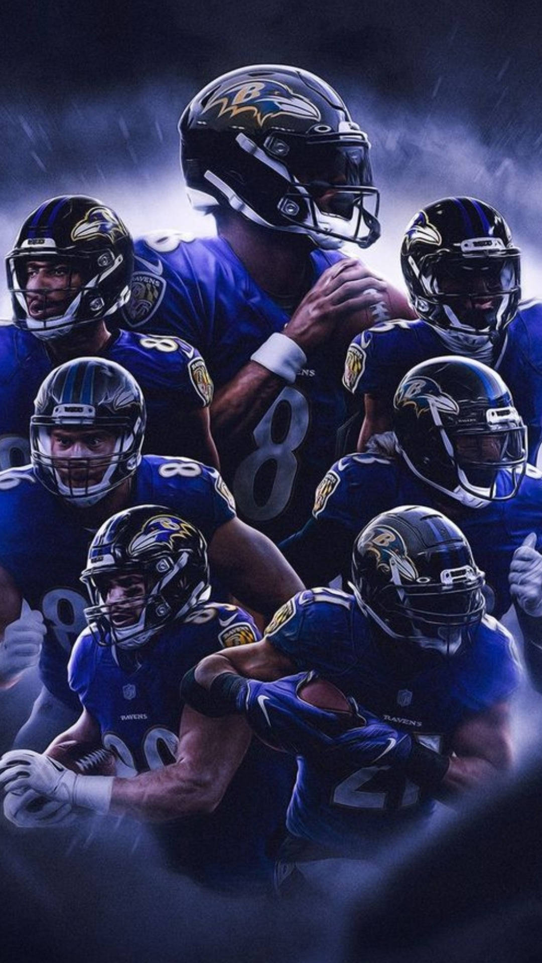 Baltimore Ravens, iPhone, blue uniforms, Full HD Phone Wallpaper