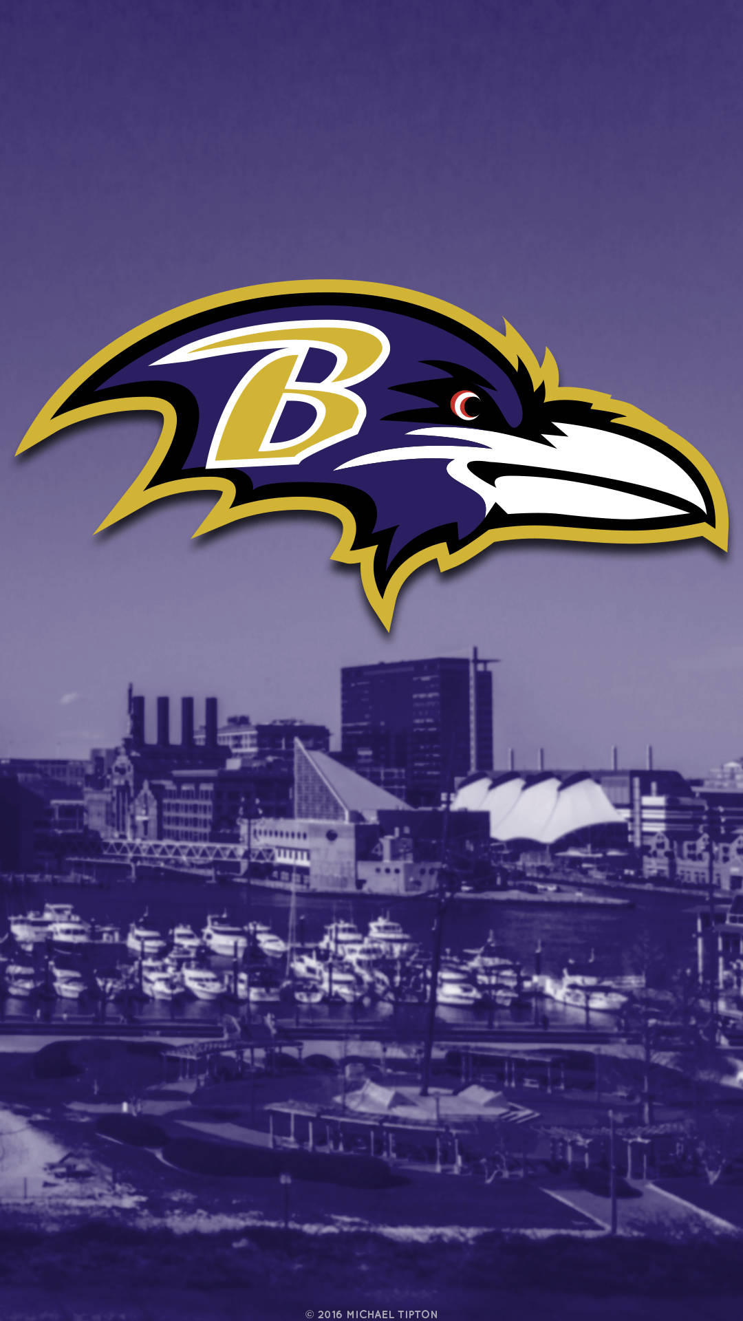Baltimore Ravens, purple and gold, logo, Full HD Phone Wallpaper