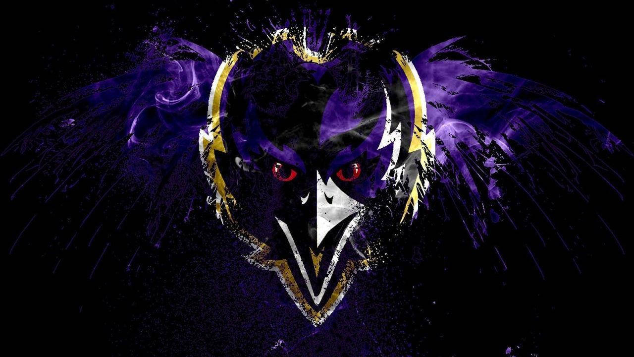 Baltimore Ravens, front face logo, purple raven, HD Desktop Wallpaper