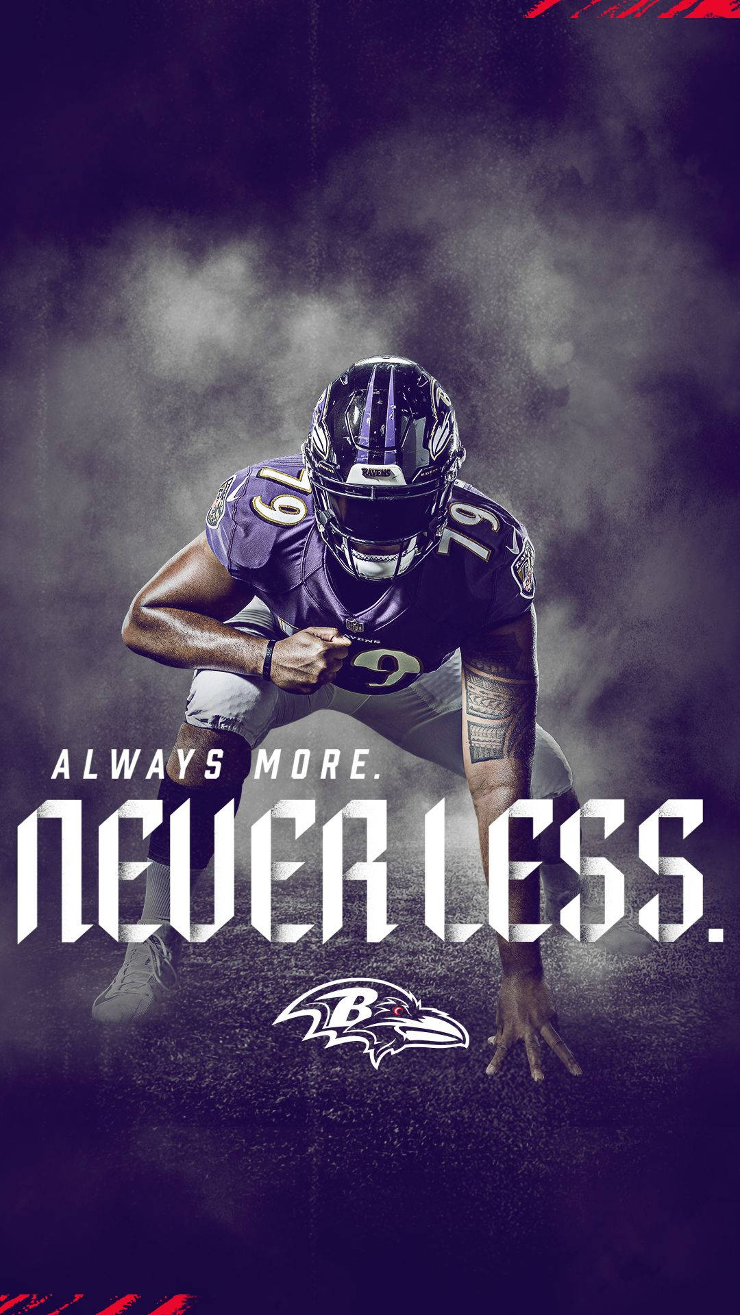 Baltimore Ravens, purple gear, crouches in smoke, Full HD Phone Wallpaper