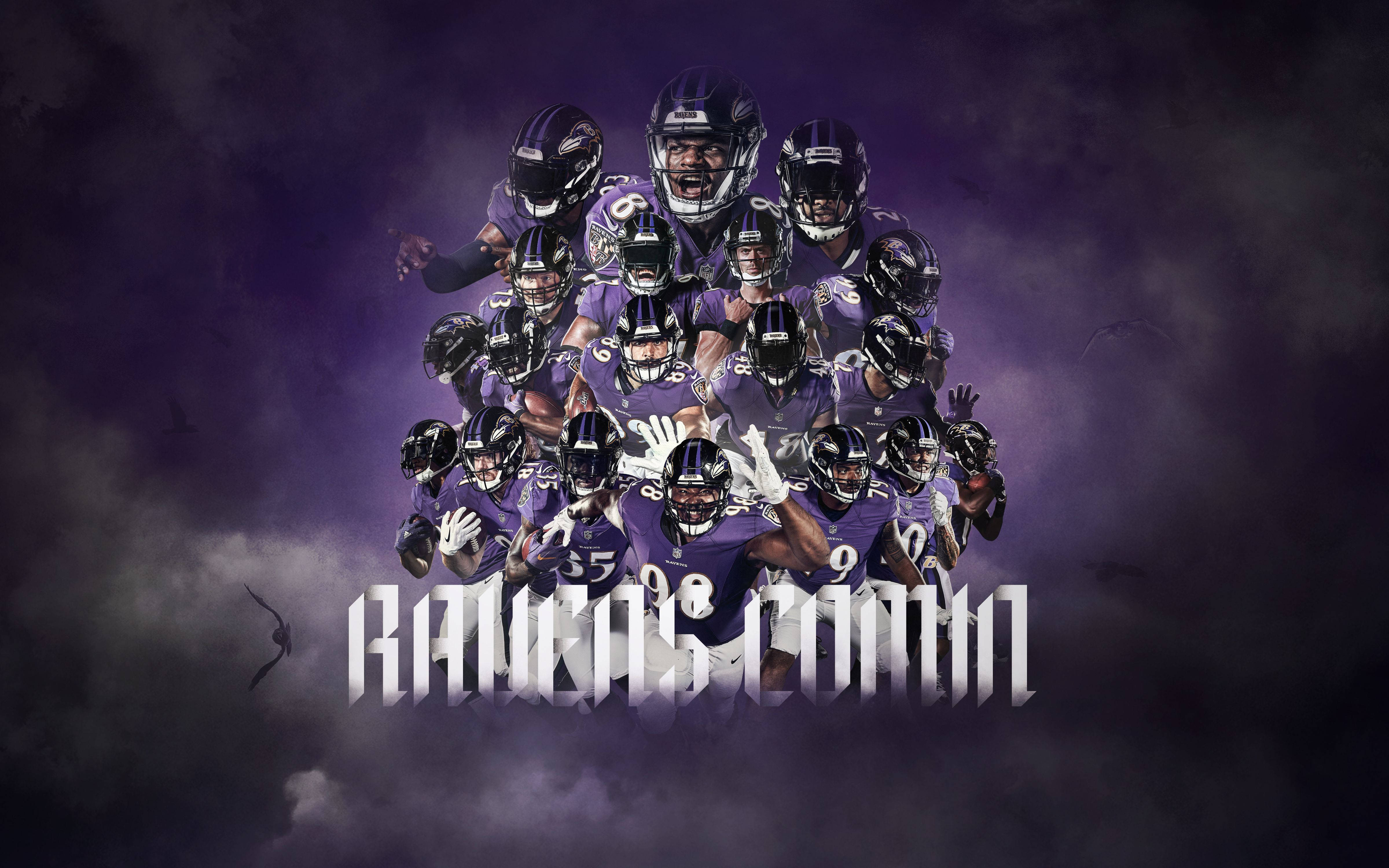 Baltimore Ravens, purple uniforms, pyramid, 4K Desktop Wallpaper